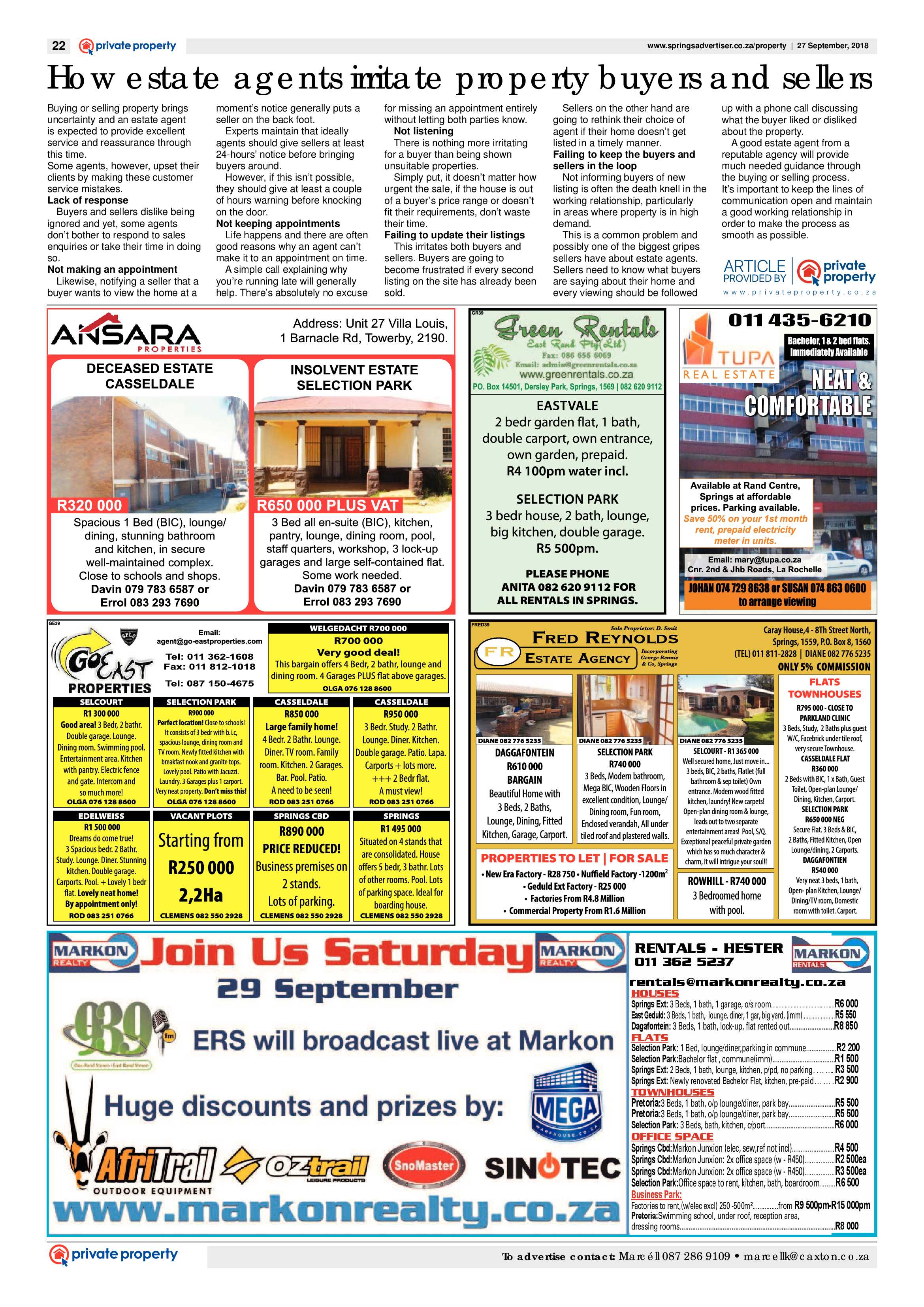 Springs Advertiser 27 September 2018 page 22