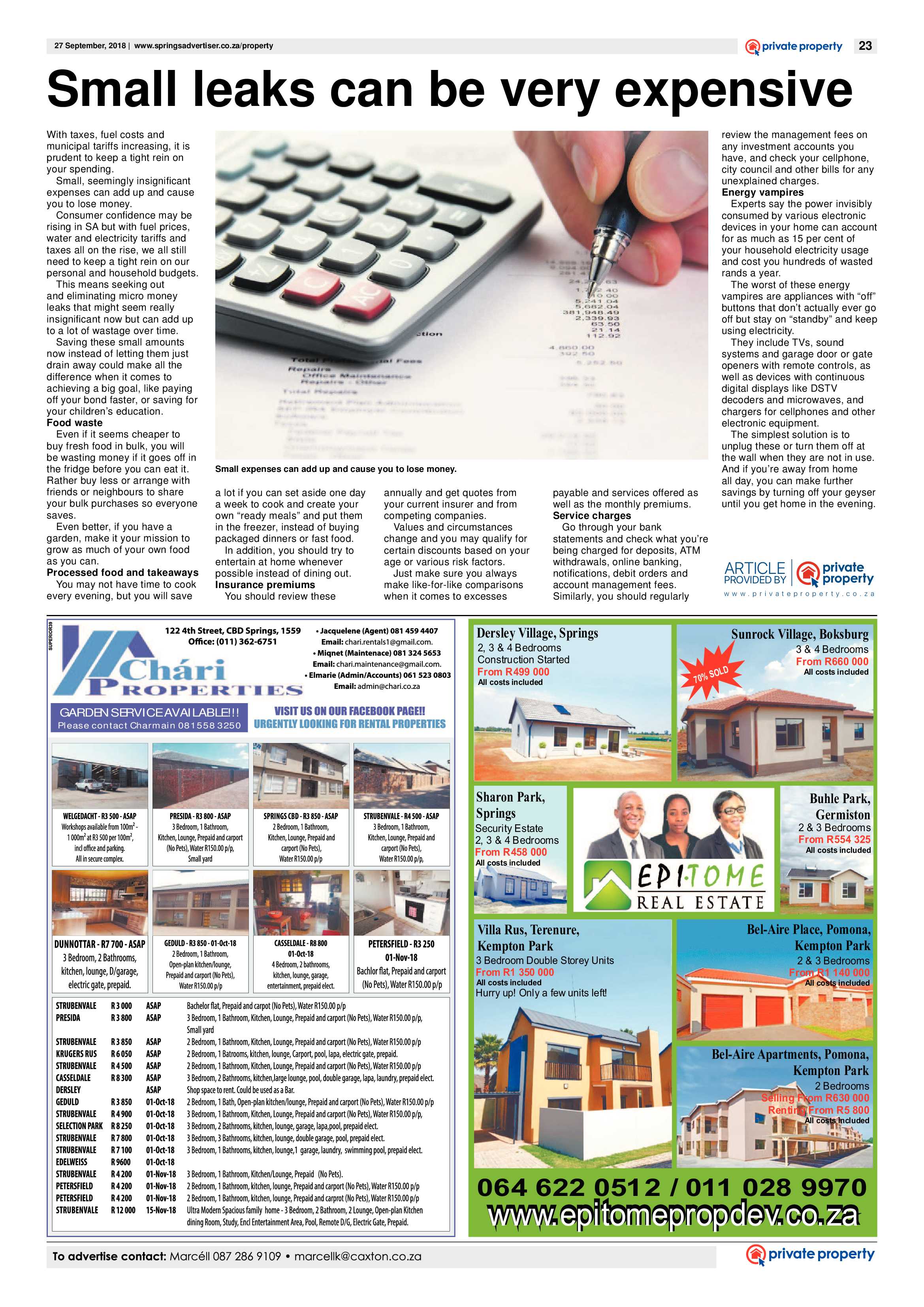 Springs Advertiser 27 September 2018 page 23