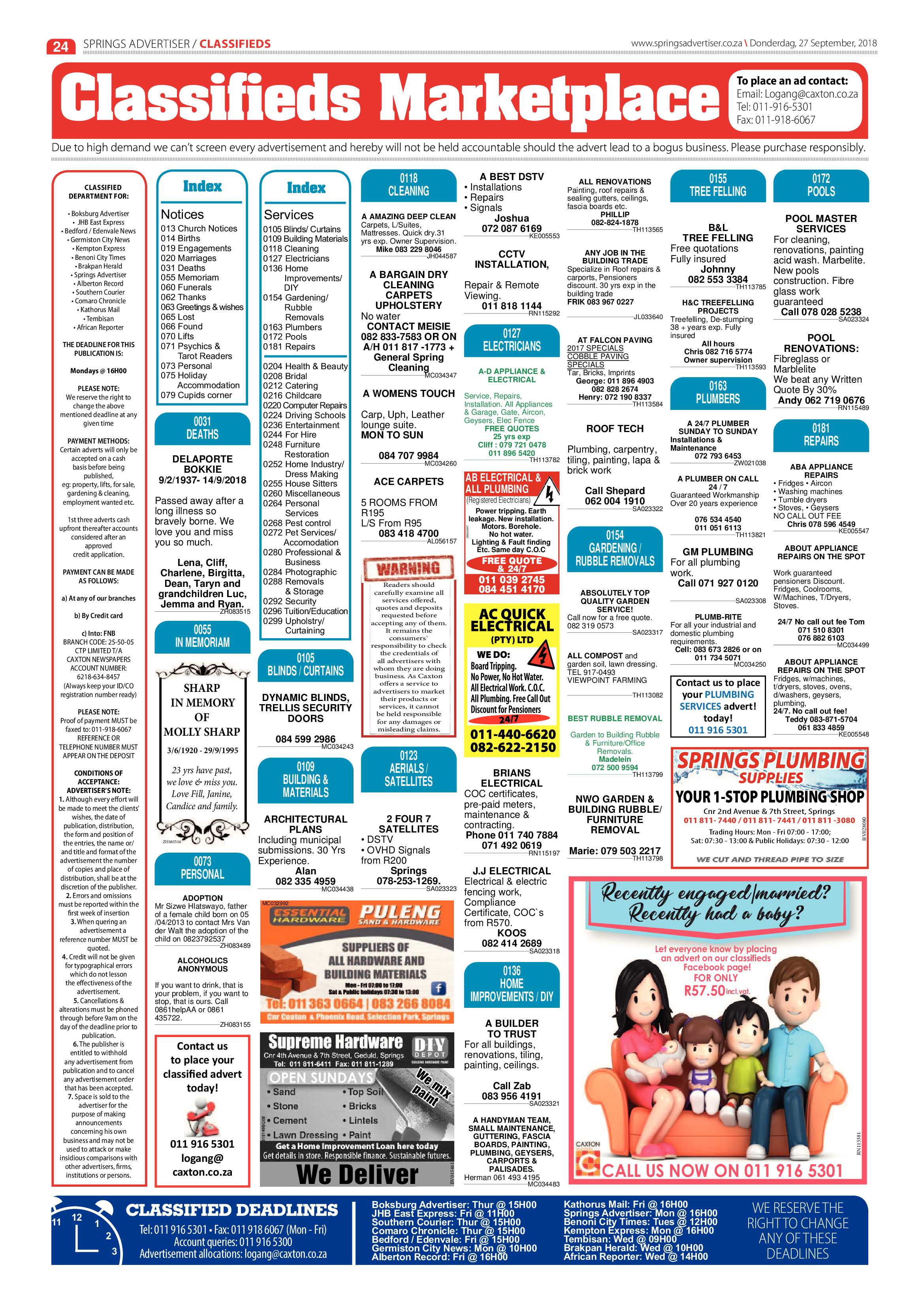 Springs Advertiser 27 September 2018 page 24