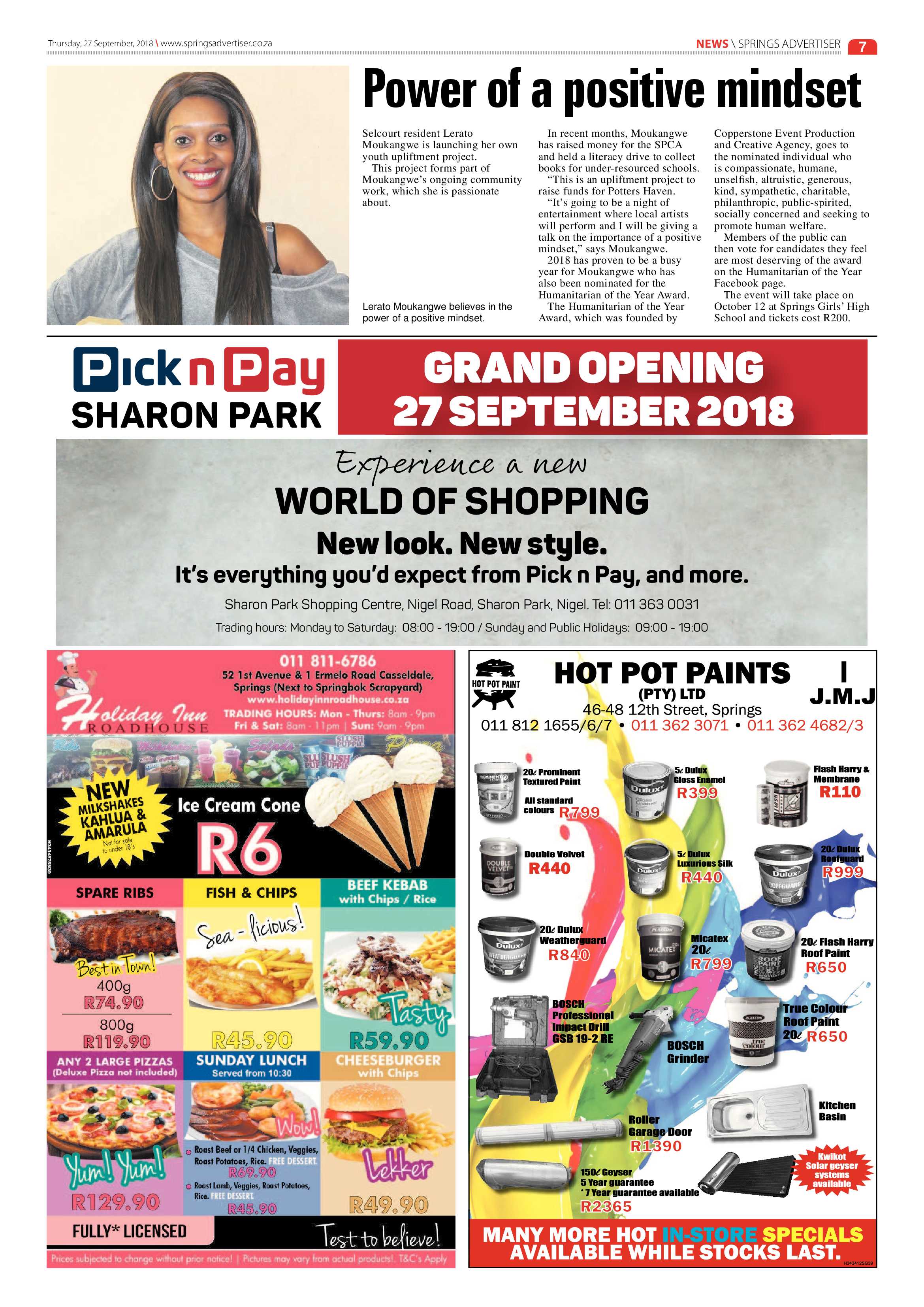 Springs Advertiser 27 September 2018 page 7