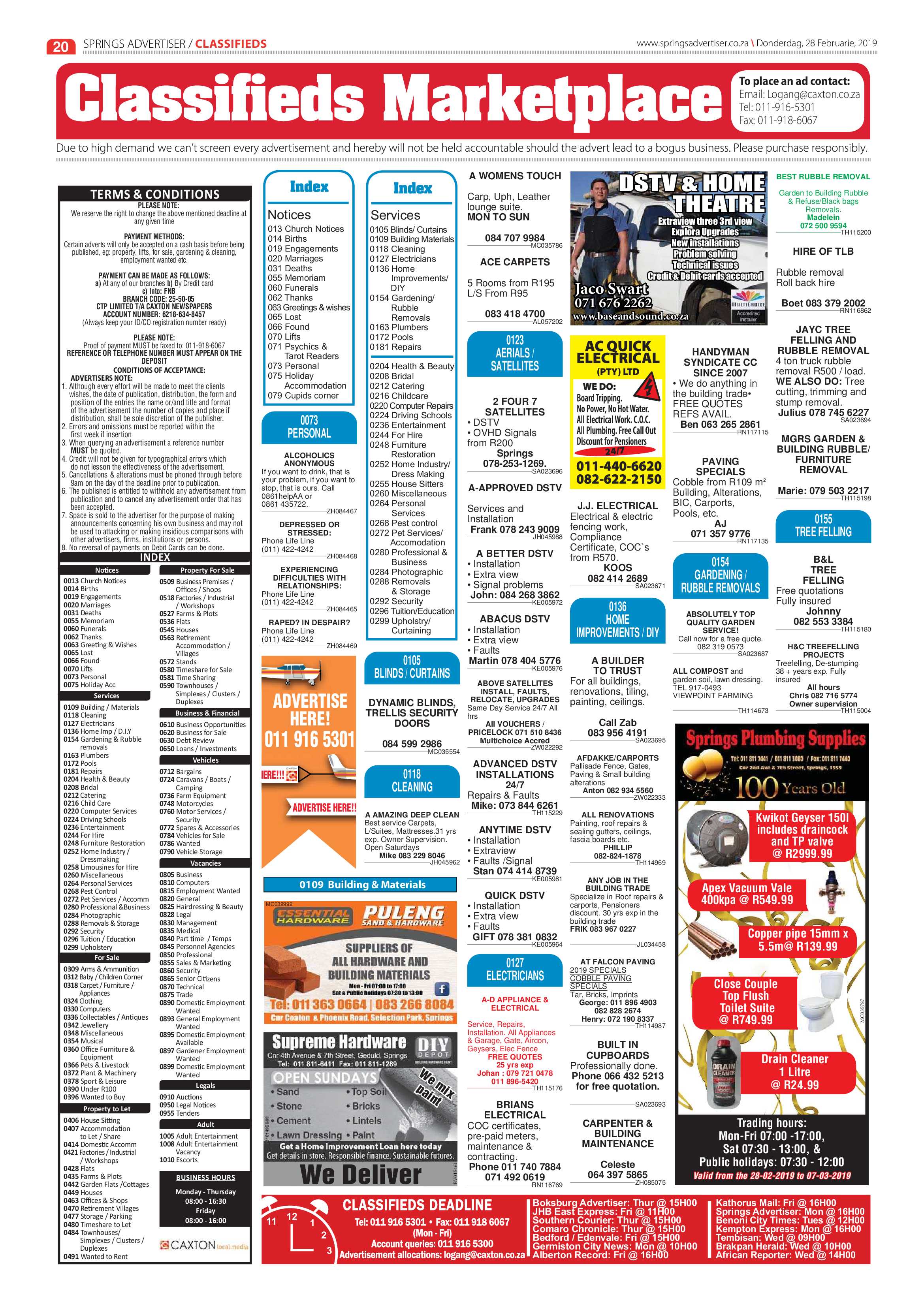 Springs Advertiser 28 February 2019 page 20
