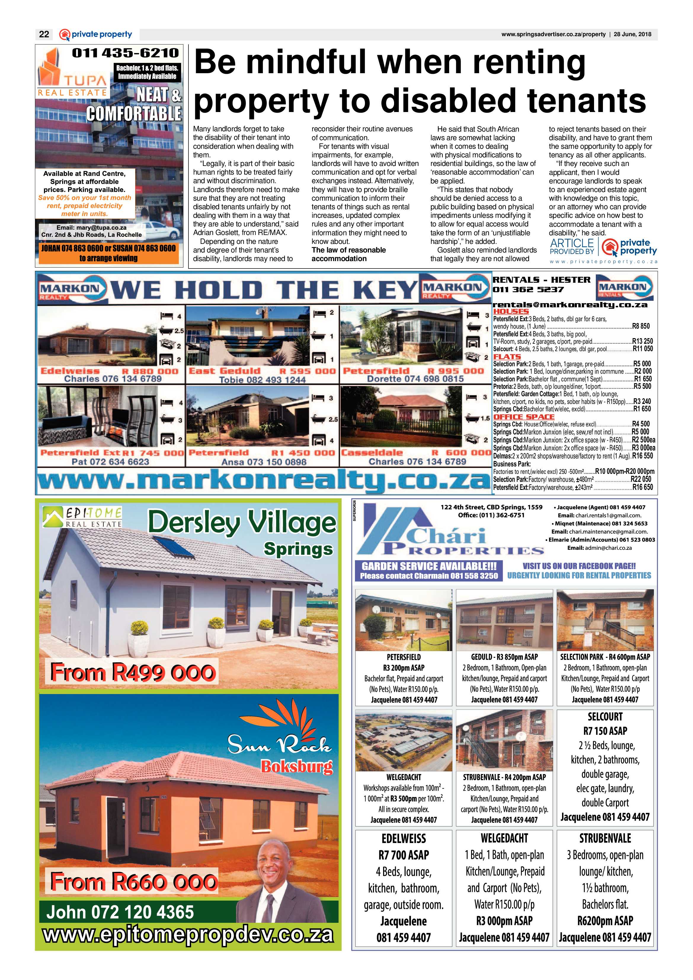 Springs Advertiser 28 June 2018 page 22