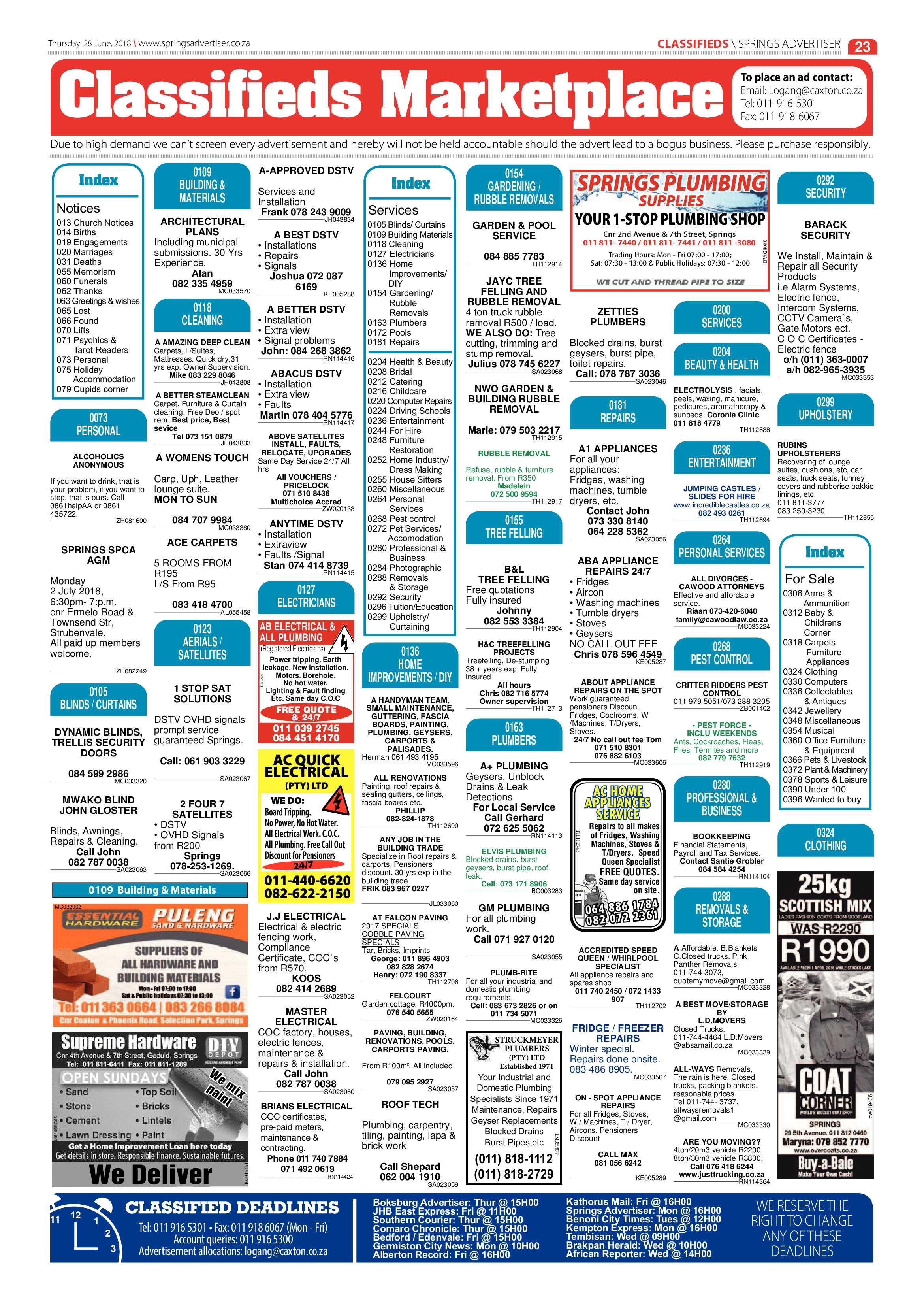 Springs Advertiser 28 June 2018 page 23