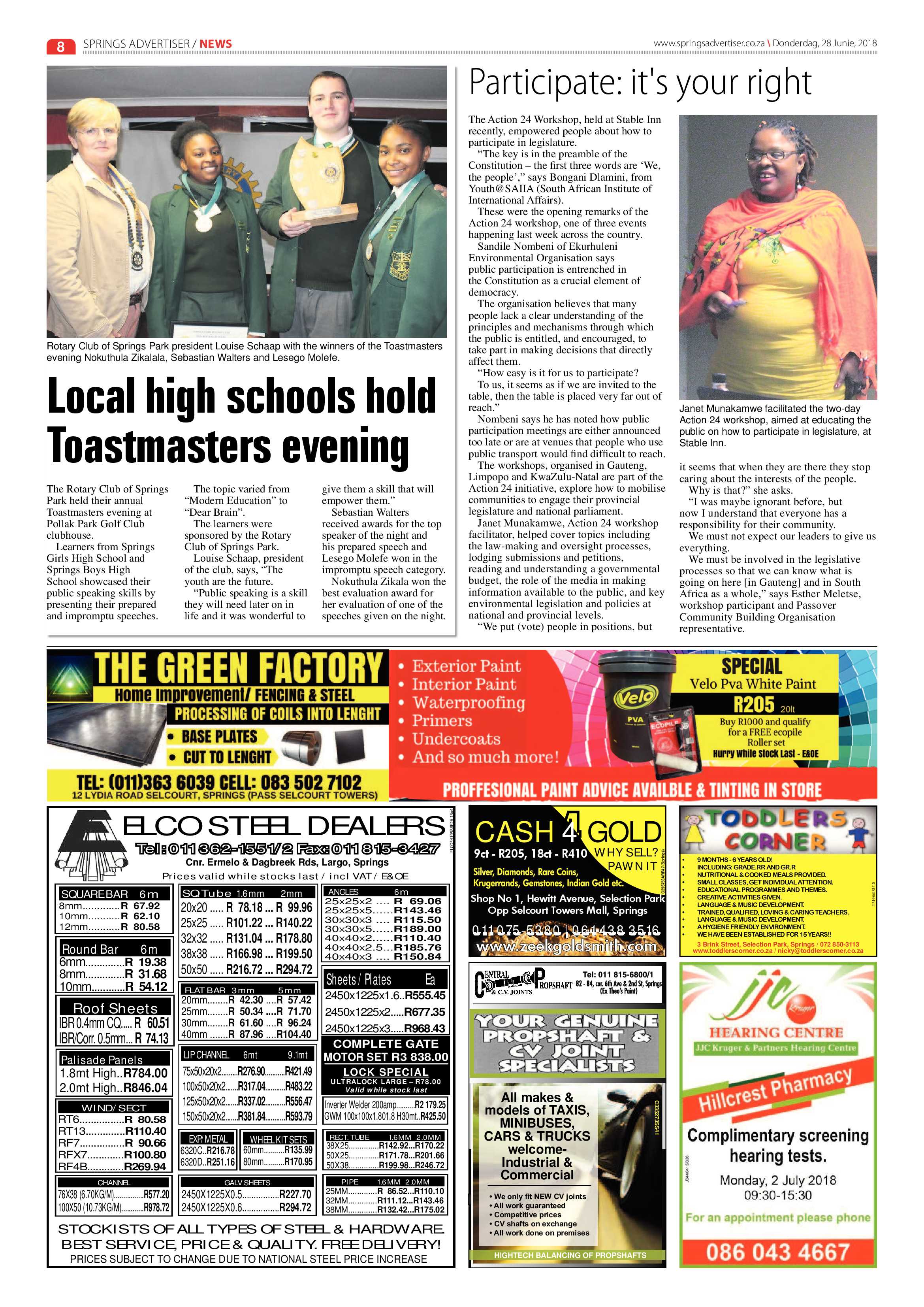 Springs Advertiser 28 June 2018 page 8