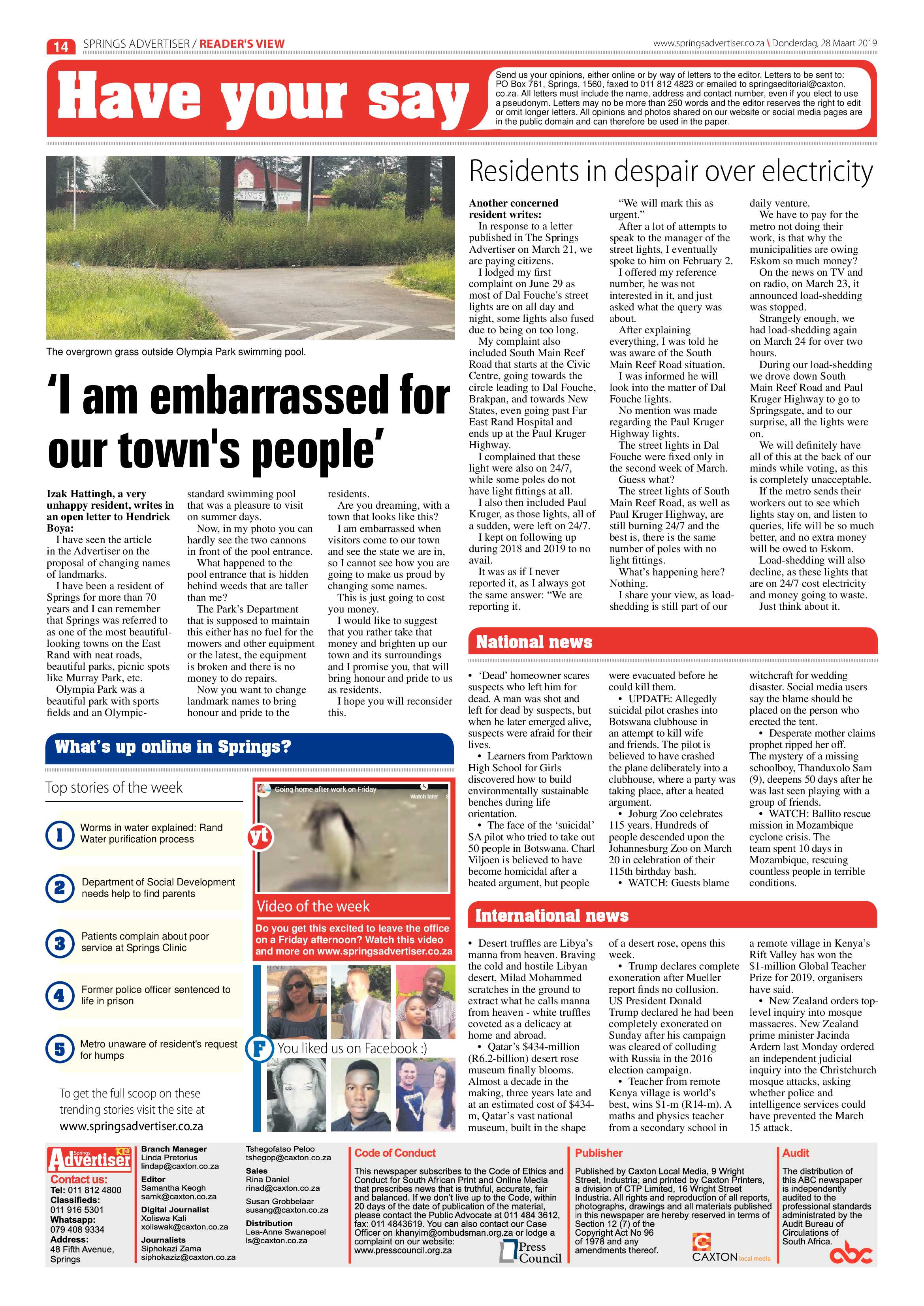 Springs Advertiser 28 March 2019 page 14