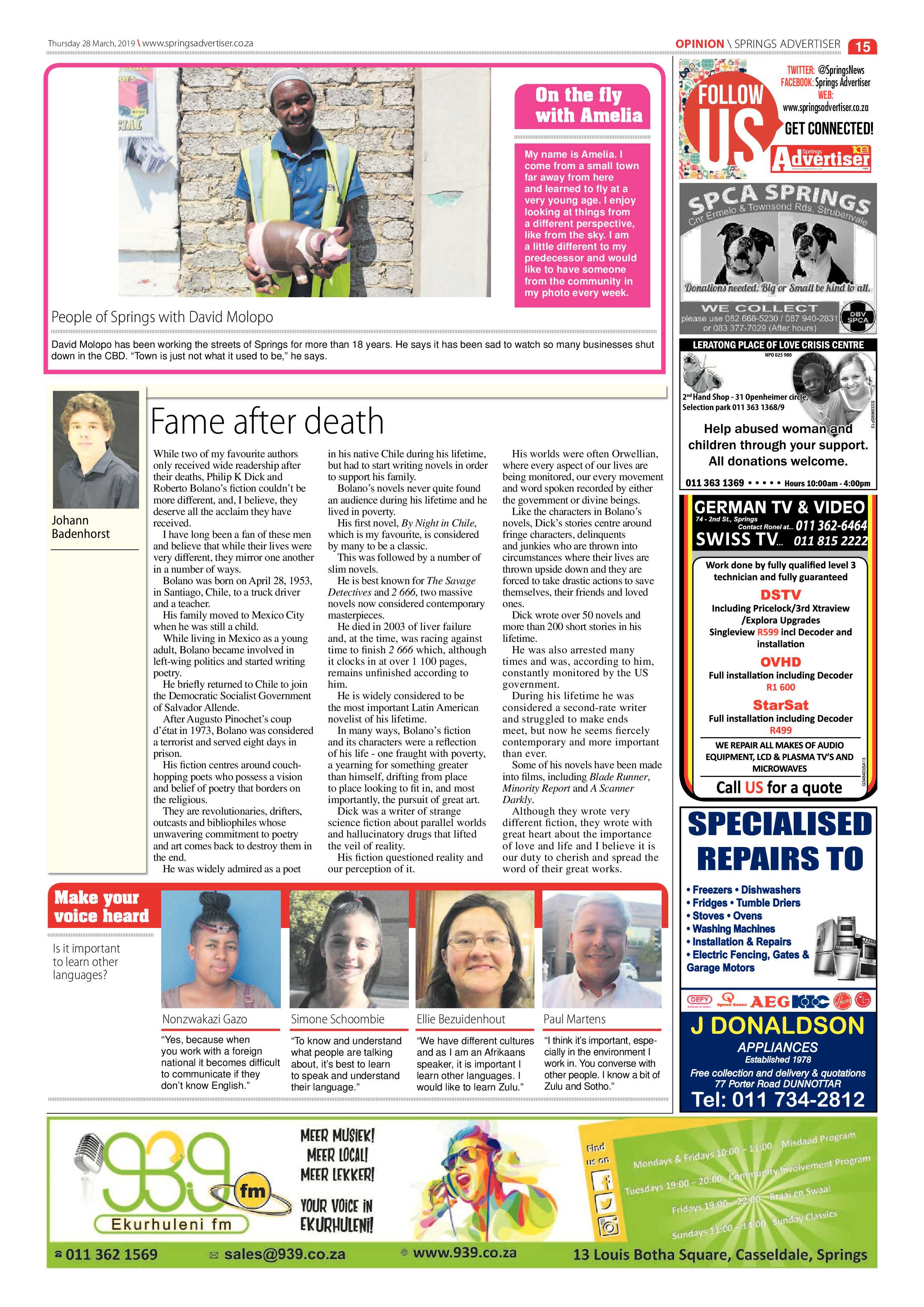 Springs Advertiser 28 March 2019 page 15