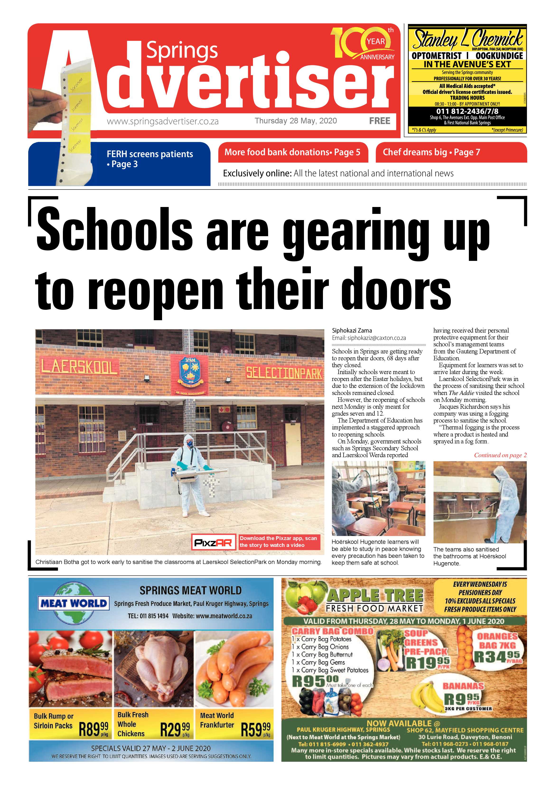 Springs Advertiser 28 May 2020 page 1