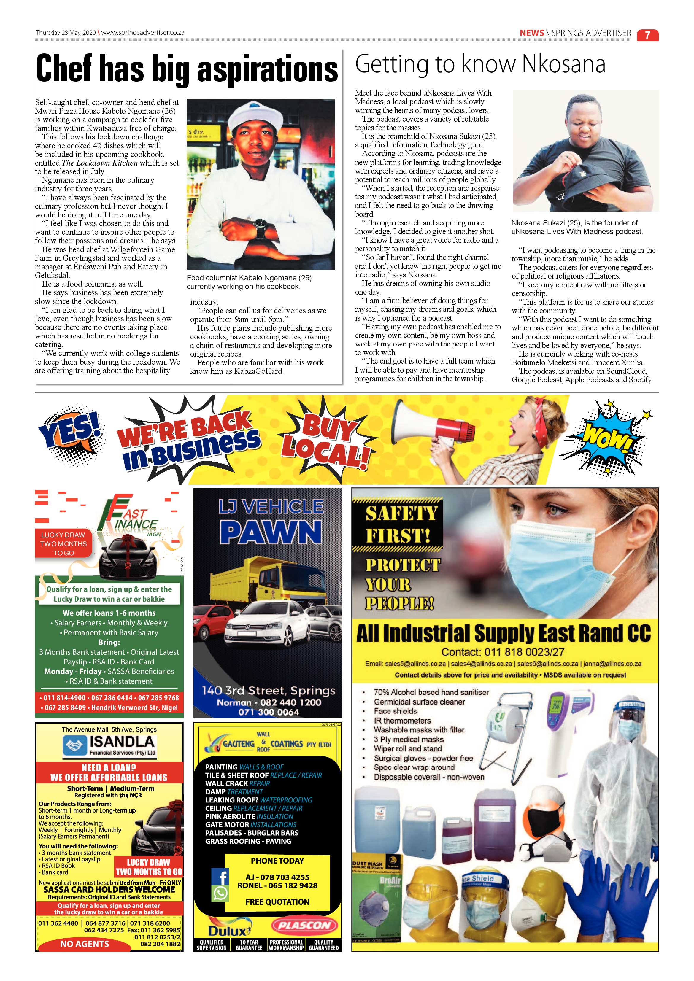 Springs Advertiser 28 May 2020 page 7