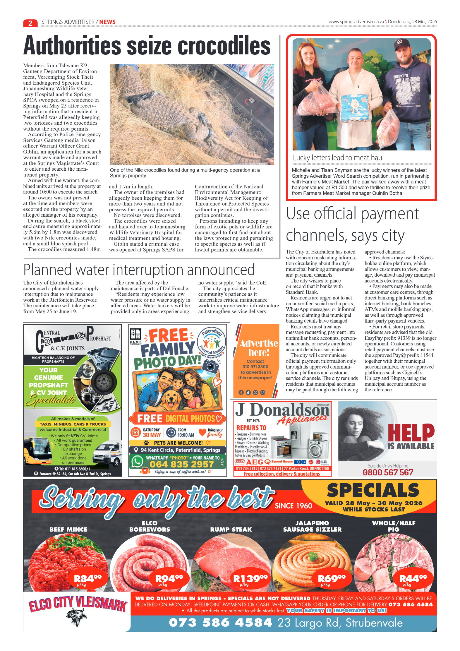 Springs Advertiser 28 May 2026 page 2