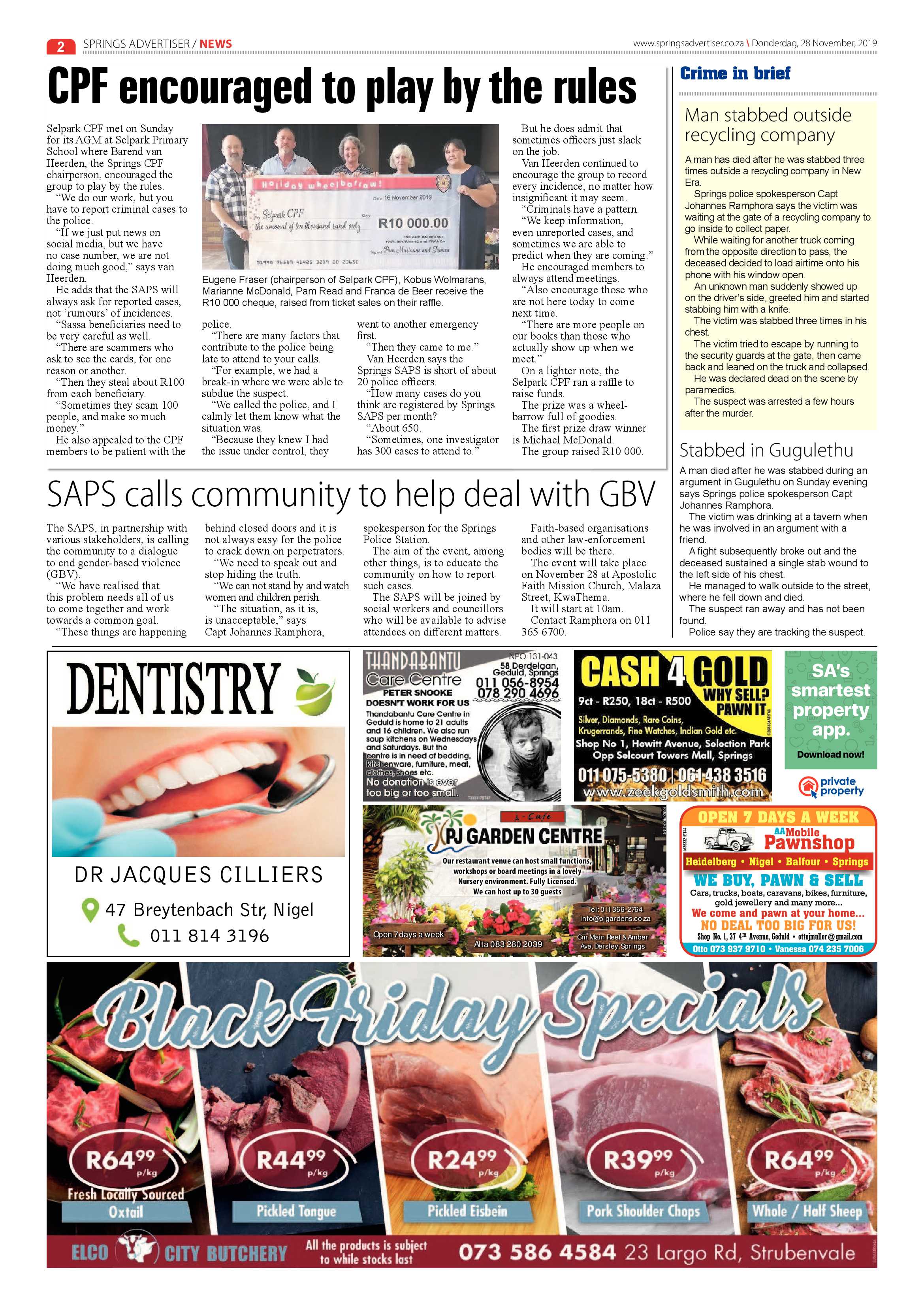 Springs Advertiser 28 November 2019 page 2