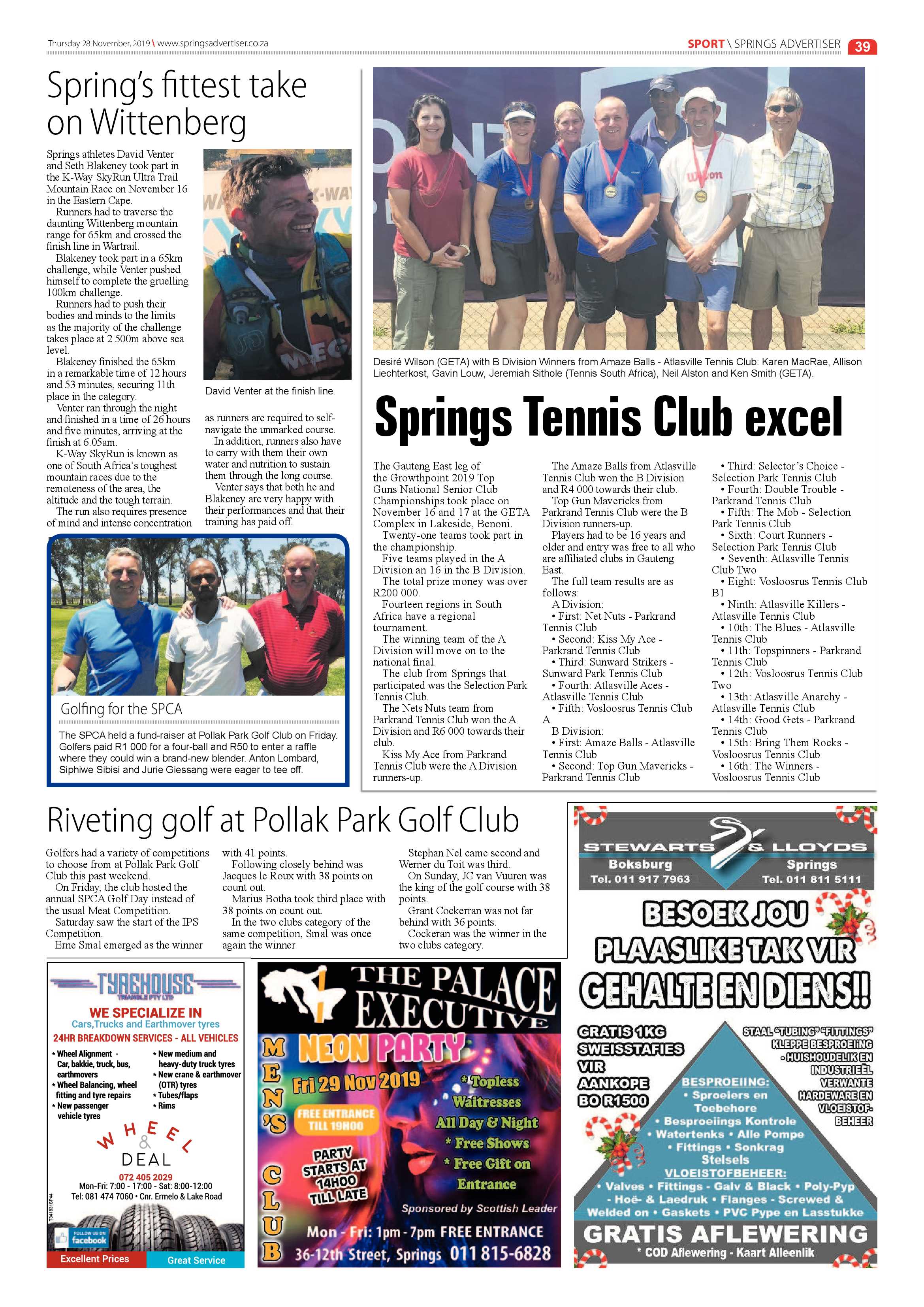 Springs Advertiser 28 November 2019 page 39