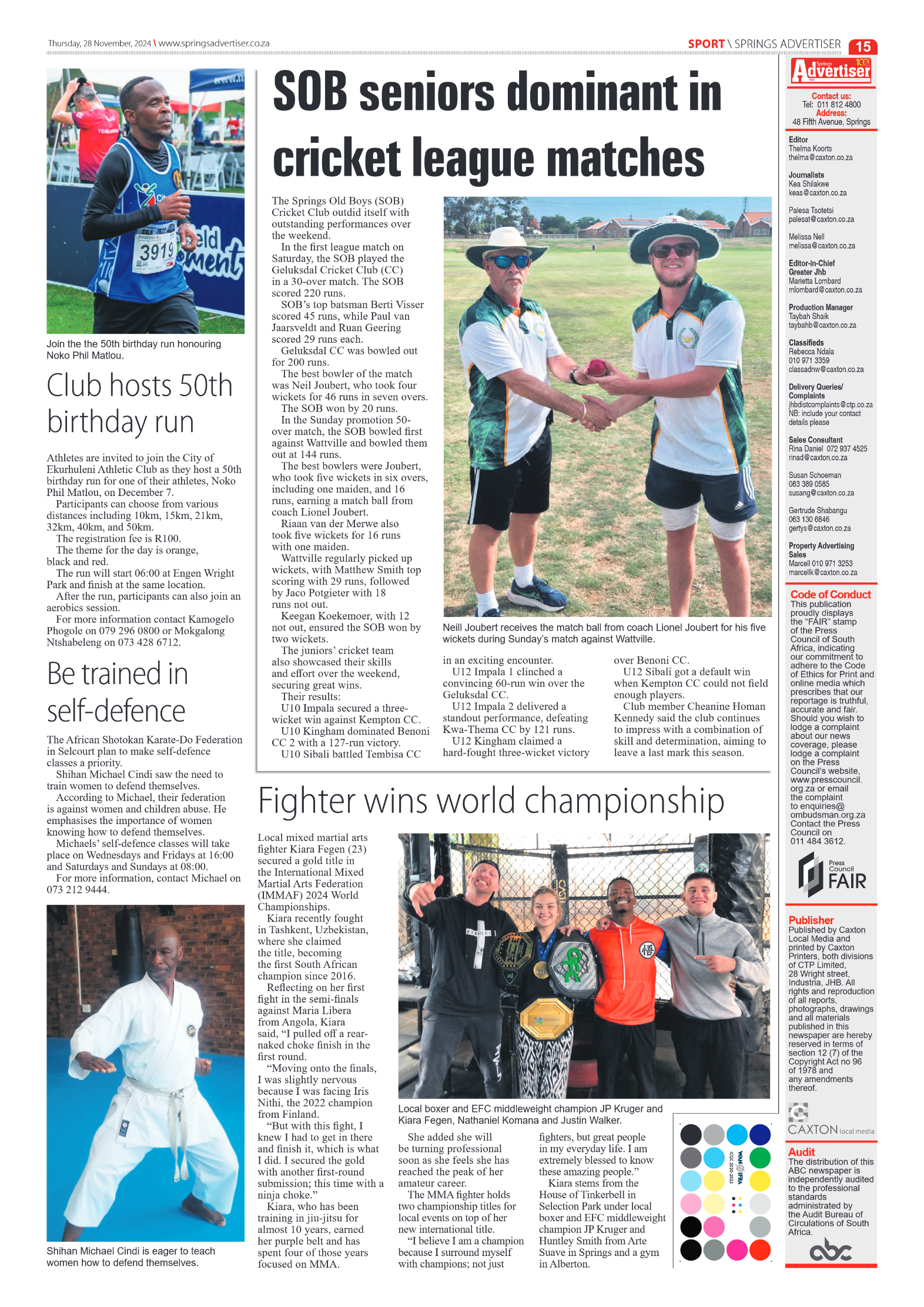 Springs Advertiser 28 November 2024 page 15