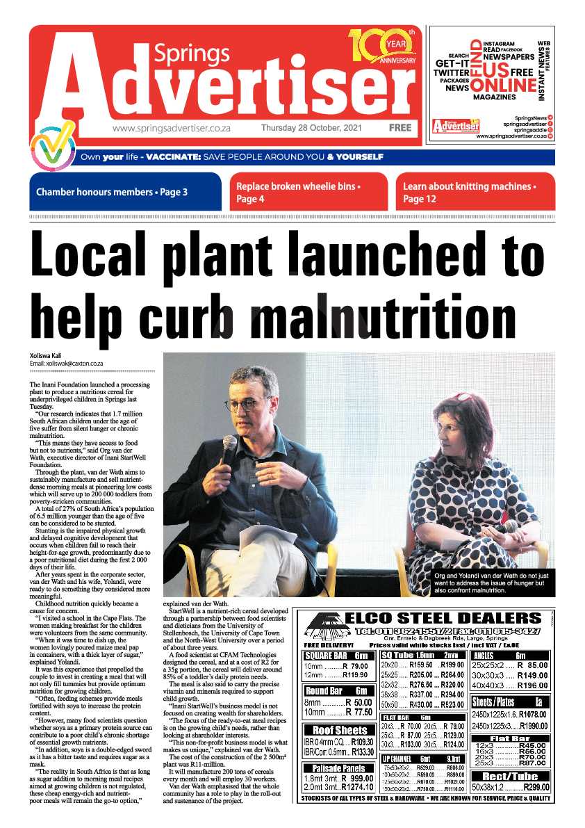 Springs Advertiser 28 October 2021 page 1
