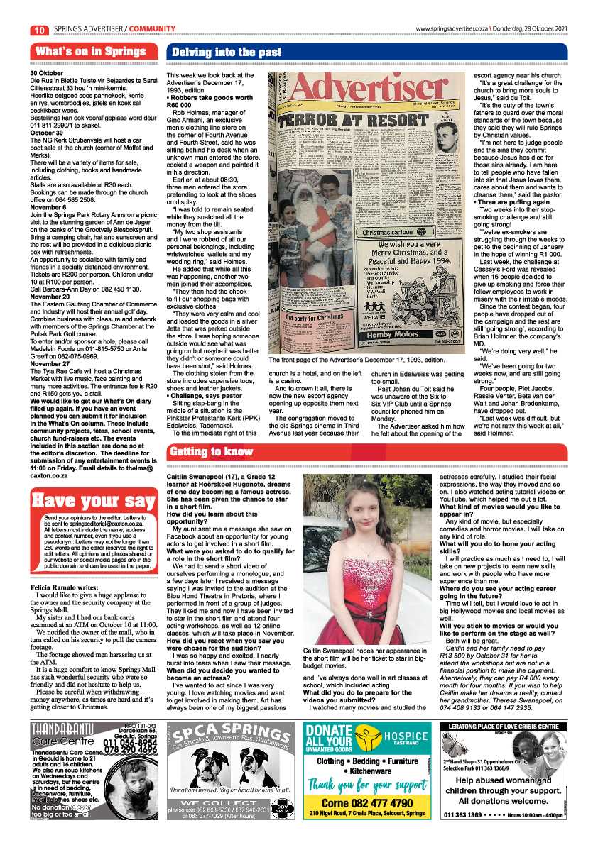 Springs Advertiser 28 October 2021 page 10