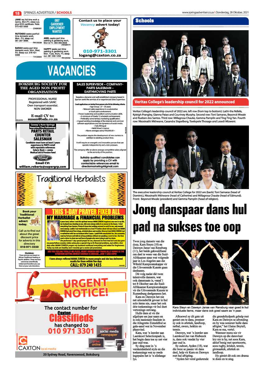 Springs Advertiser 28 October 2021 page 18