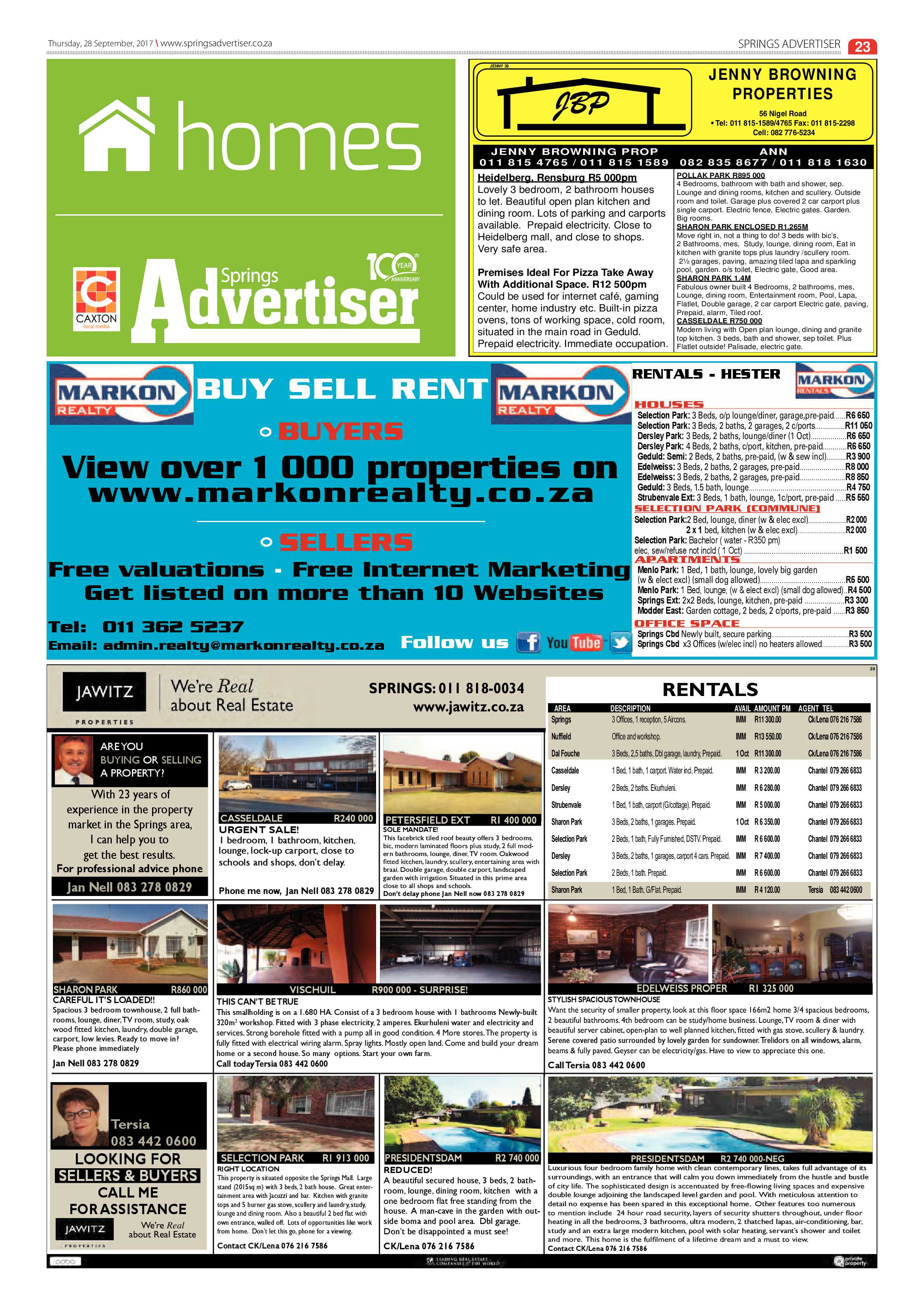 Springs Advertiser 28 September 2017 page 25