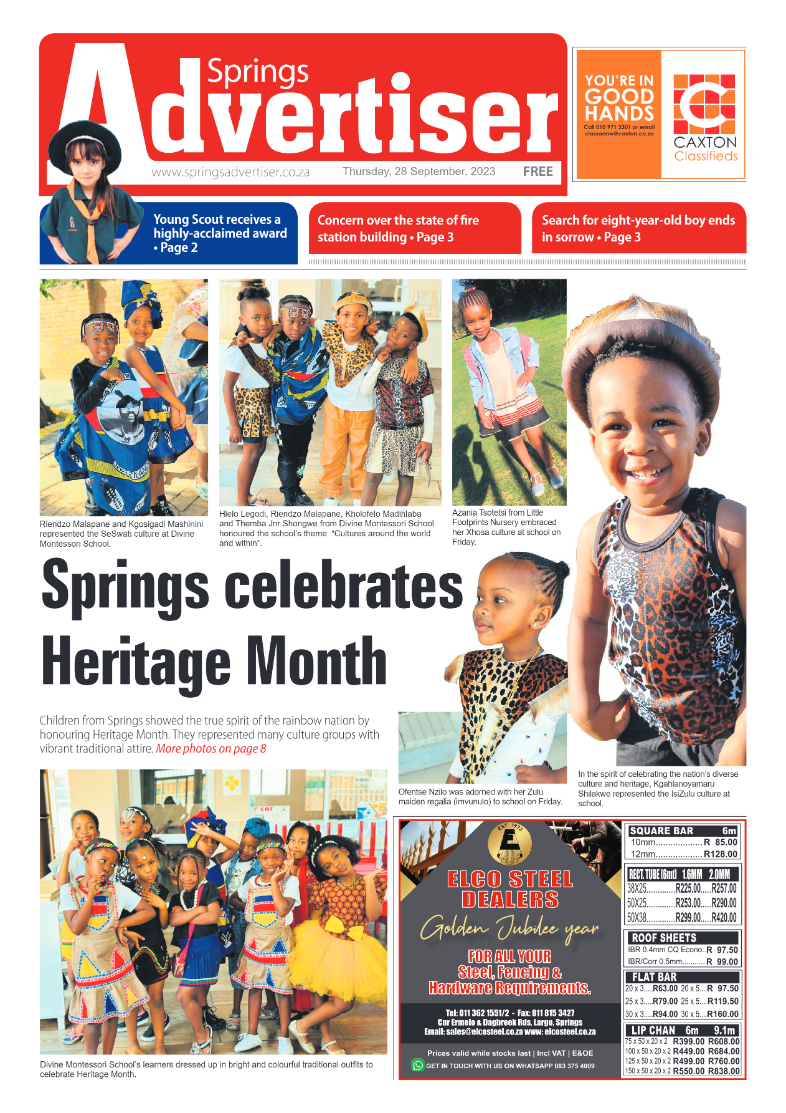 Springs Advertiser 28 September 2023 page 1