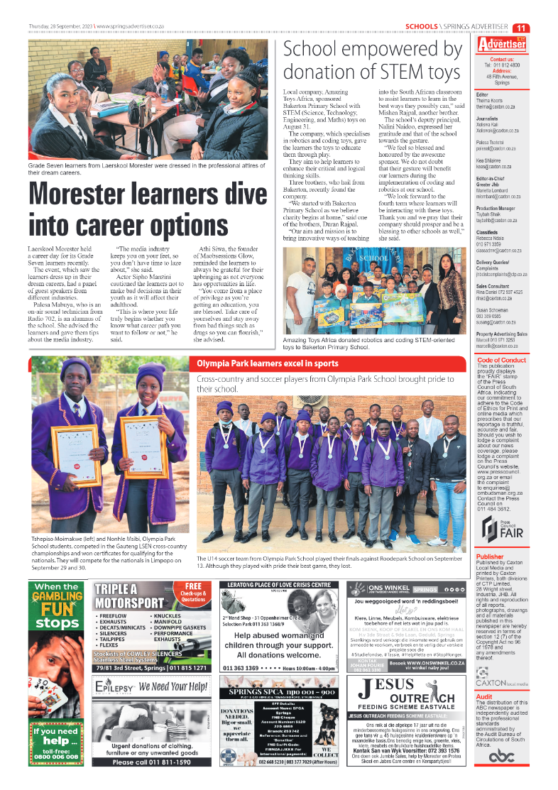 Springs Advertiser 28 September 2023 page 11
