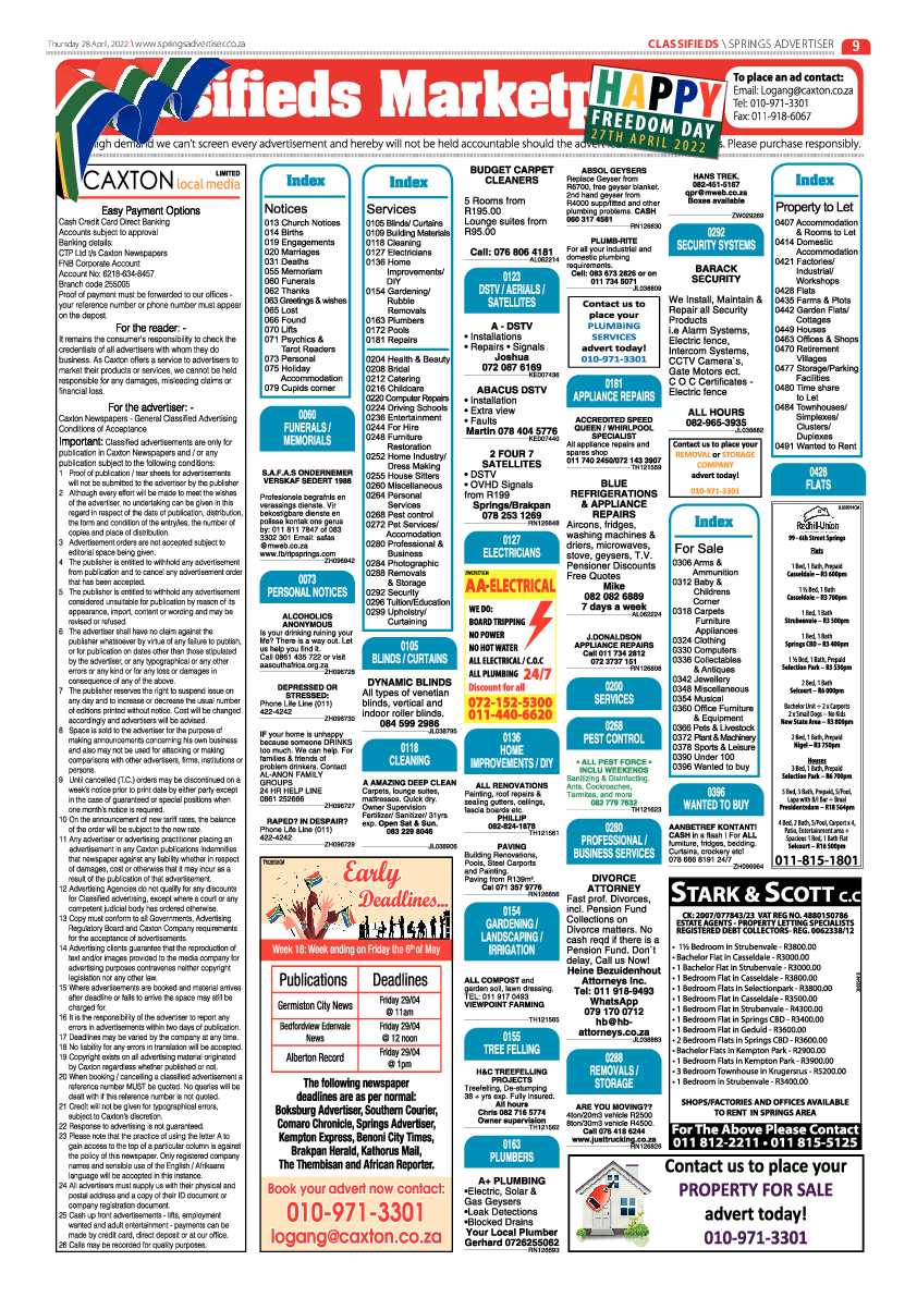 Springs Advertiser 29 April 2022 page 11
