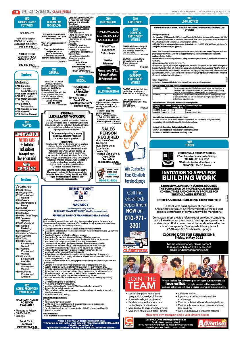 Springs Advertiser 29 April 2022 page 12