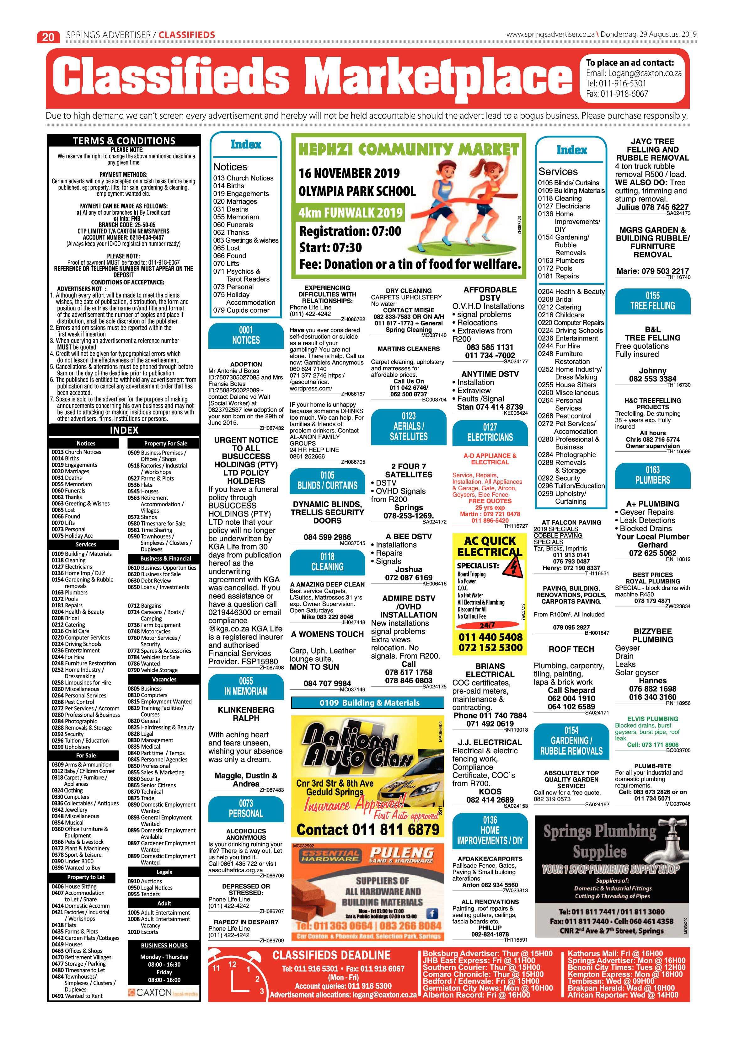Springs Advertiser 29 August 2019 page 20