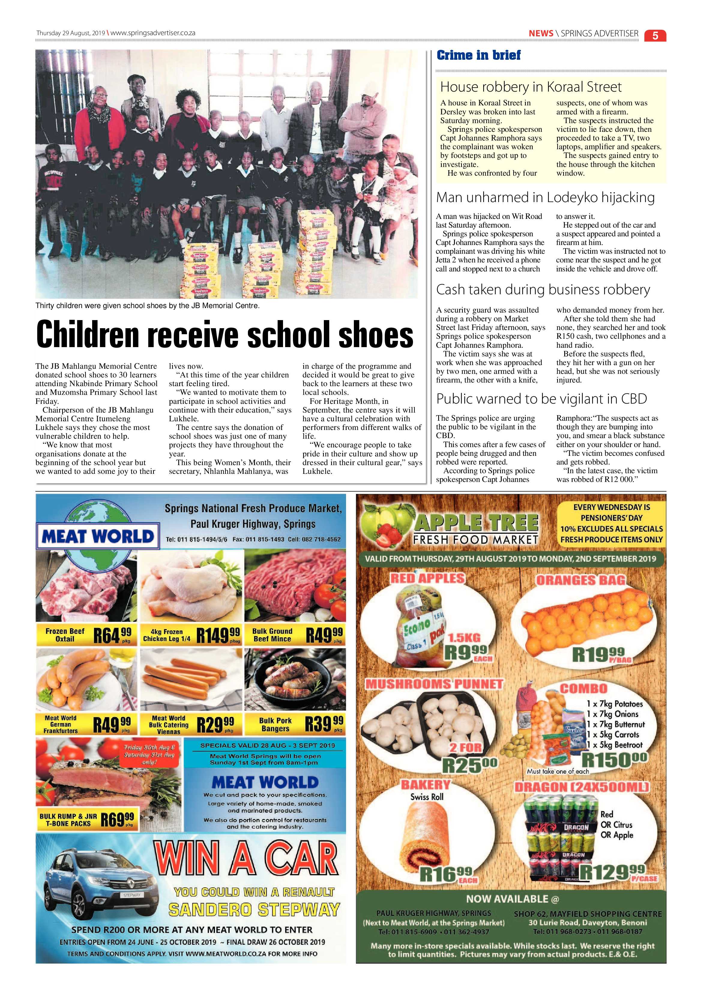 Springs Advertiser 29 August 2019 page 5