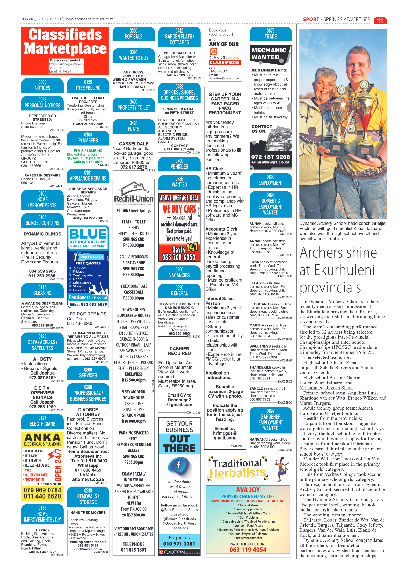 Springs Advertiser 29 August 2024 page 11