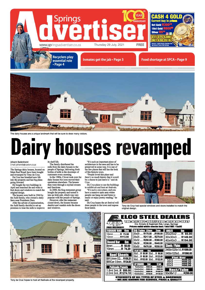 Springs Advertiser 29 July 2021 page 1