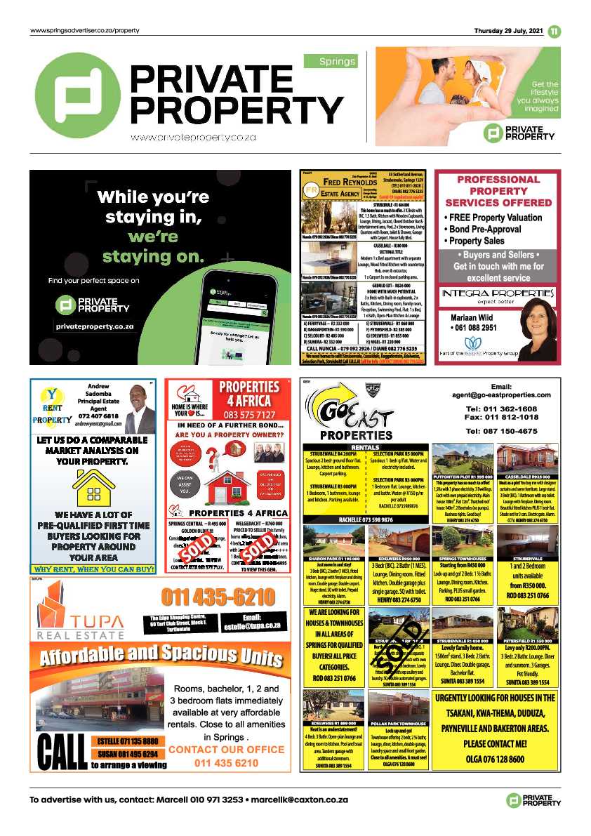 Springs Advertiser 29 July 2021 page 11