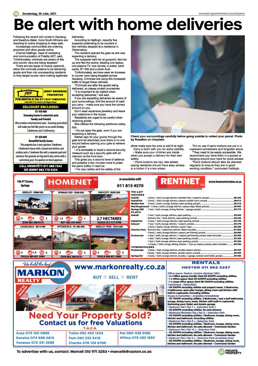 Springs Advertiser 29 July 2021 page 12