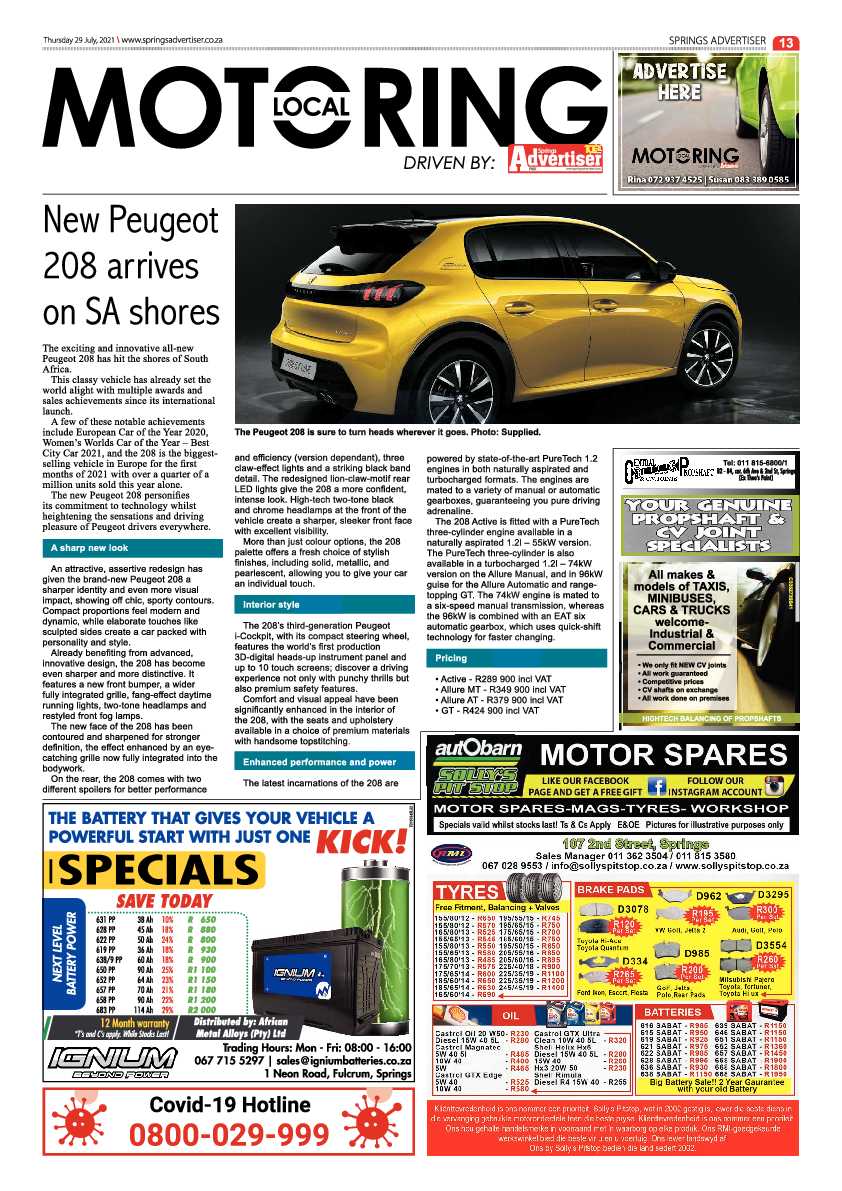 Springs Advertiser 29 July 2021 page 13