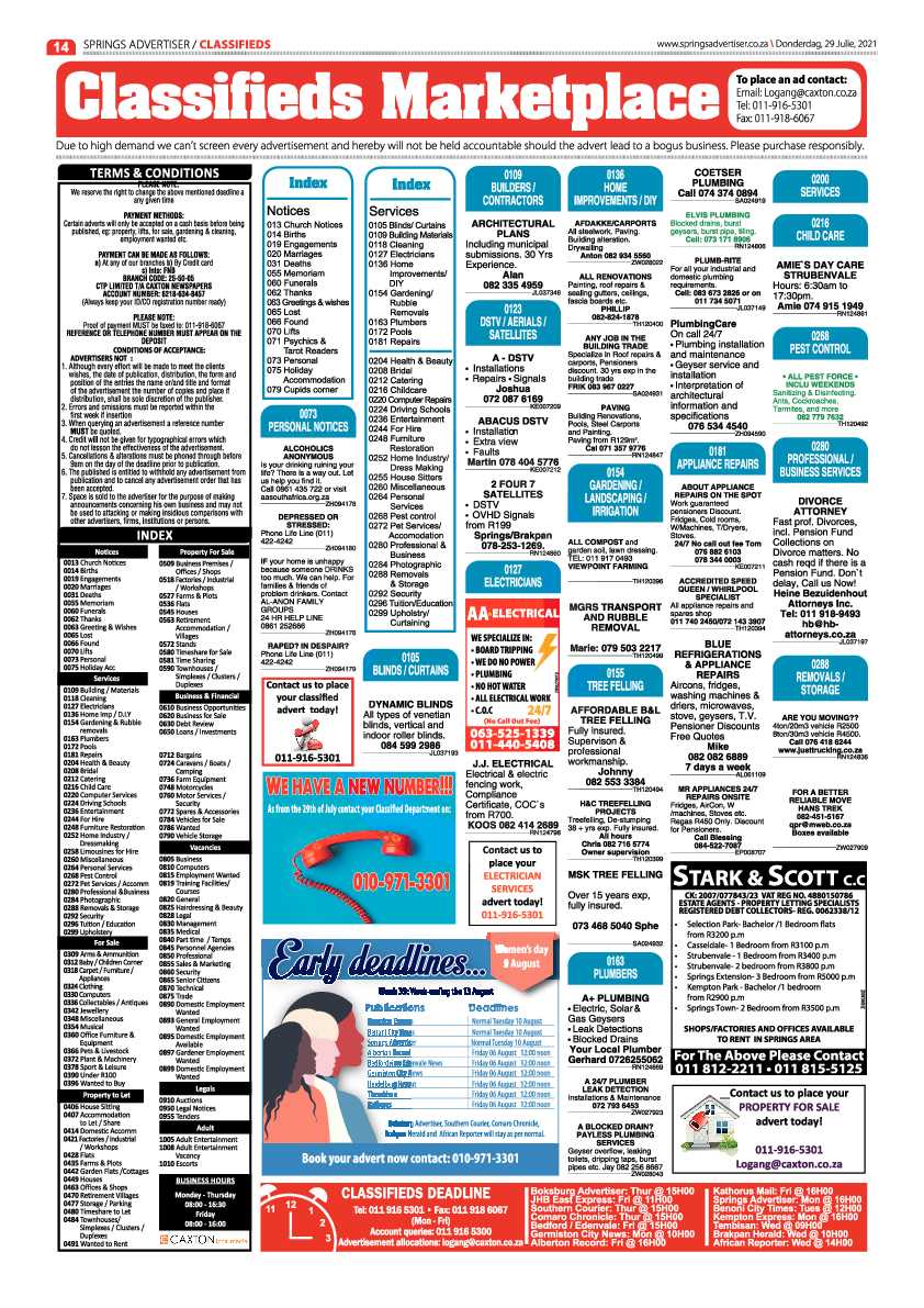Springs Advertiser 29 July 2021 page 14