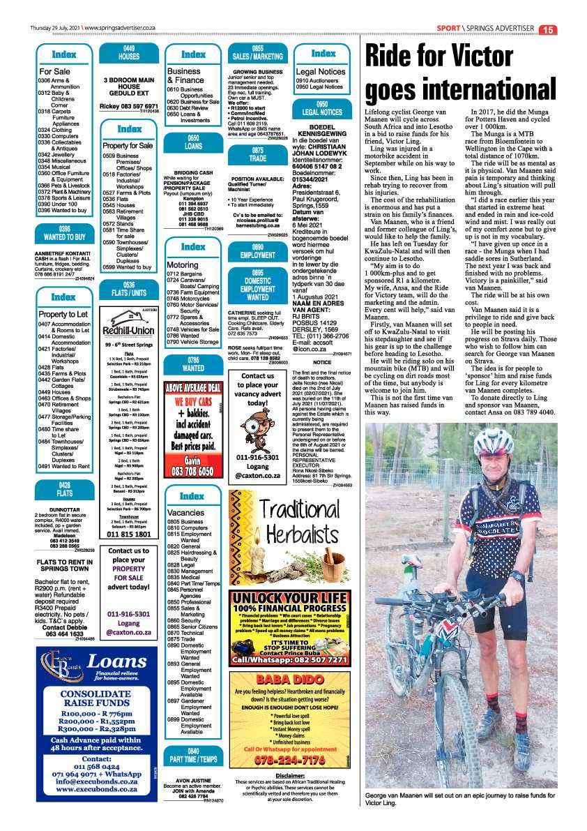 Springs Advertiser 29 July 2021 page 15