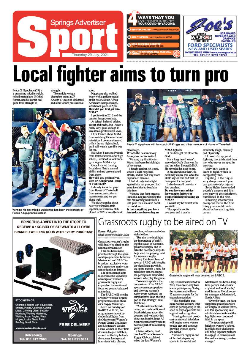 Springs Advertiser 29 July 2021 page 16