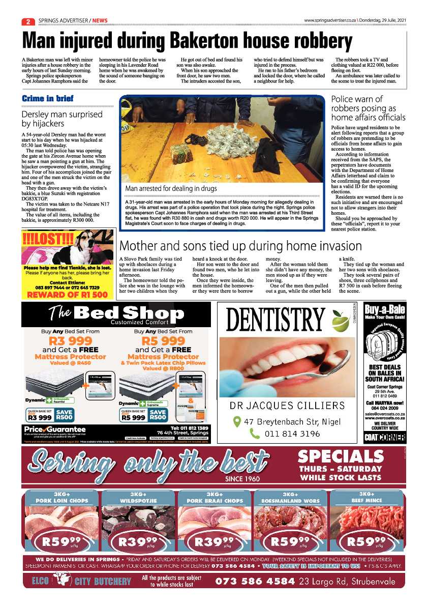 Springs Advertiser 29 July 2021 page 2