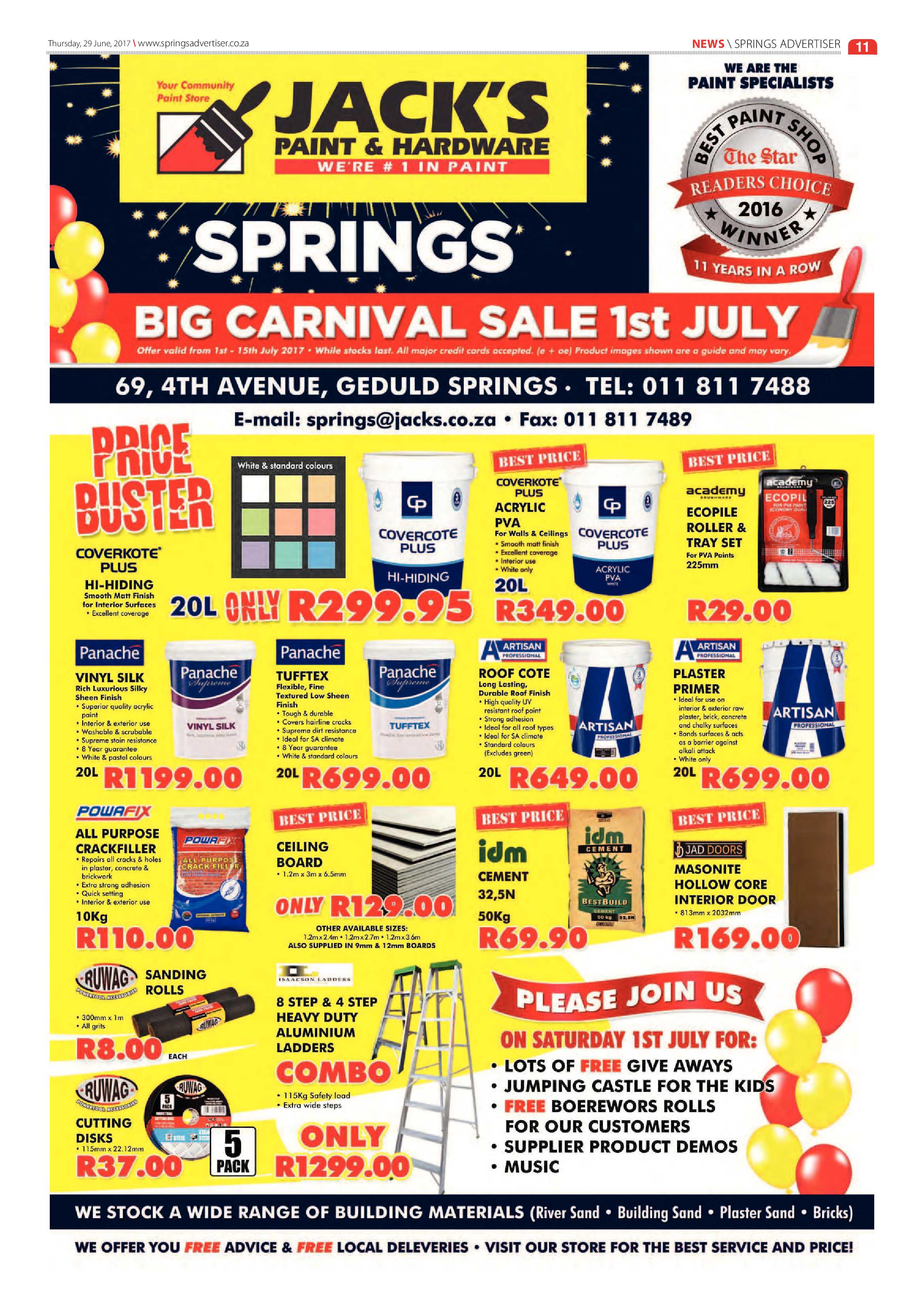 Springs Advertiser 29 June 2017 page 11