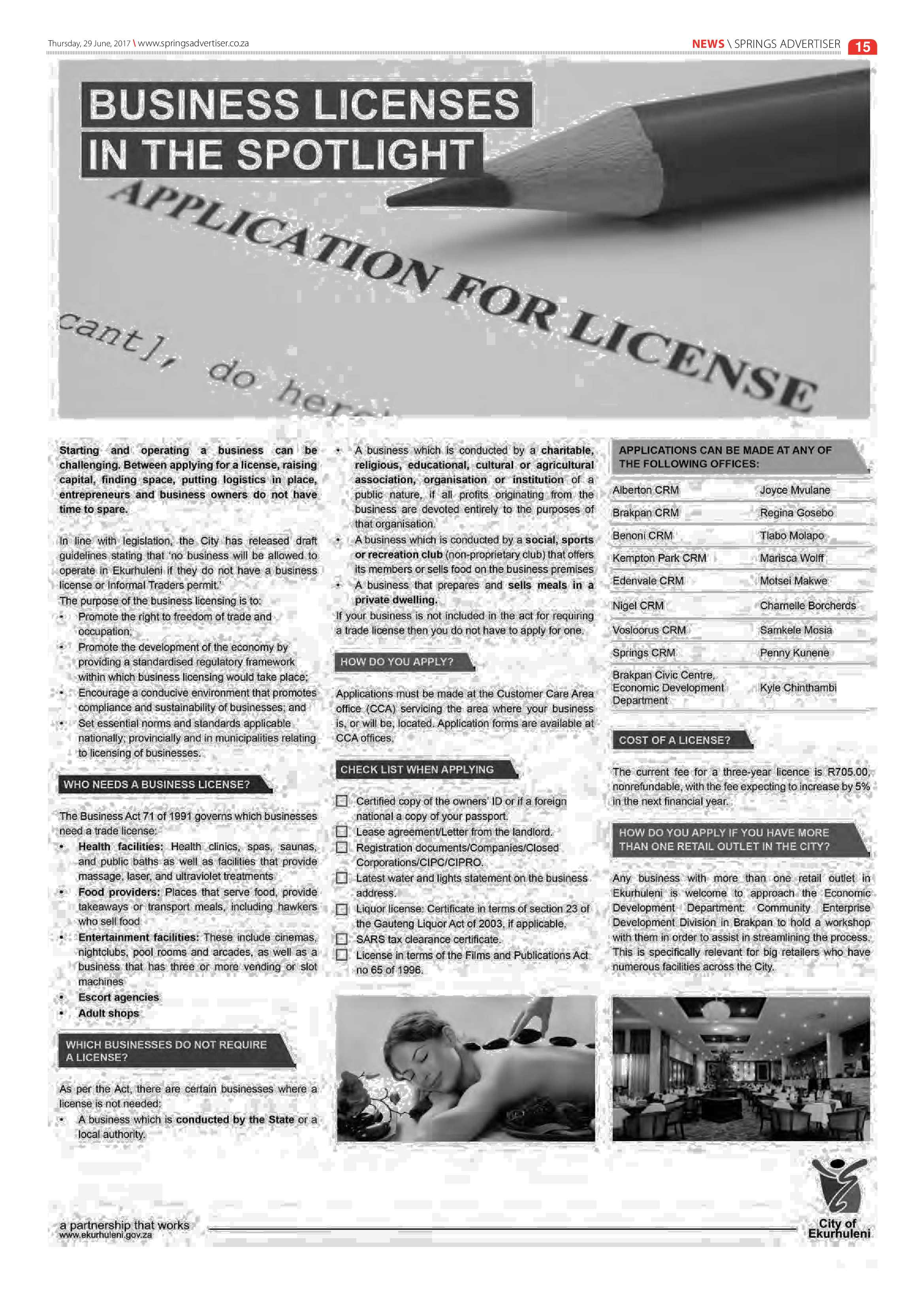 Springs Advertiser 29 June 2017 page 15