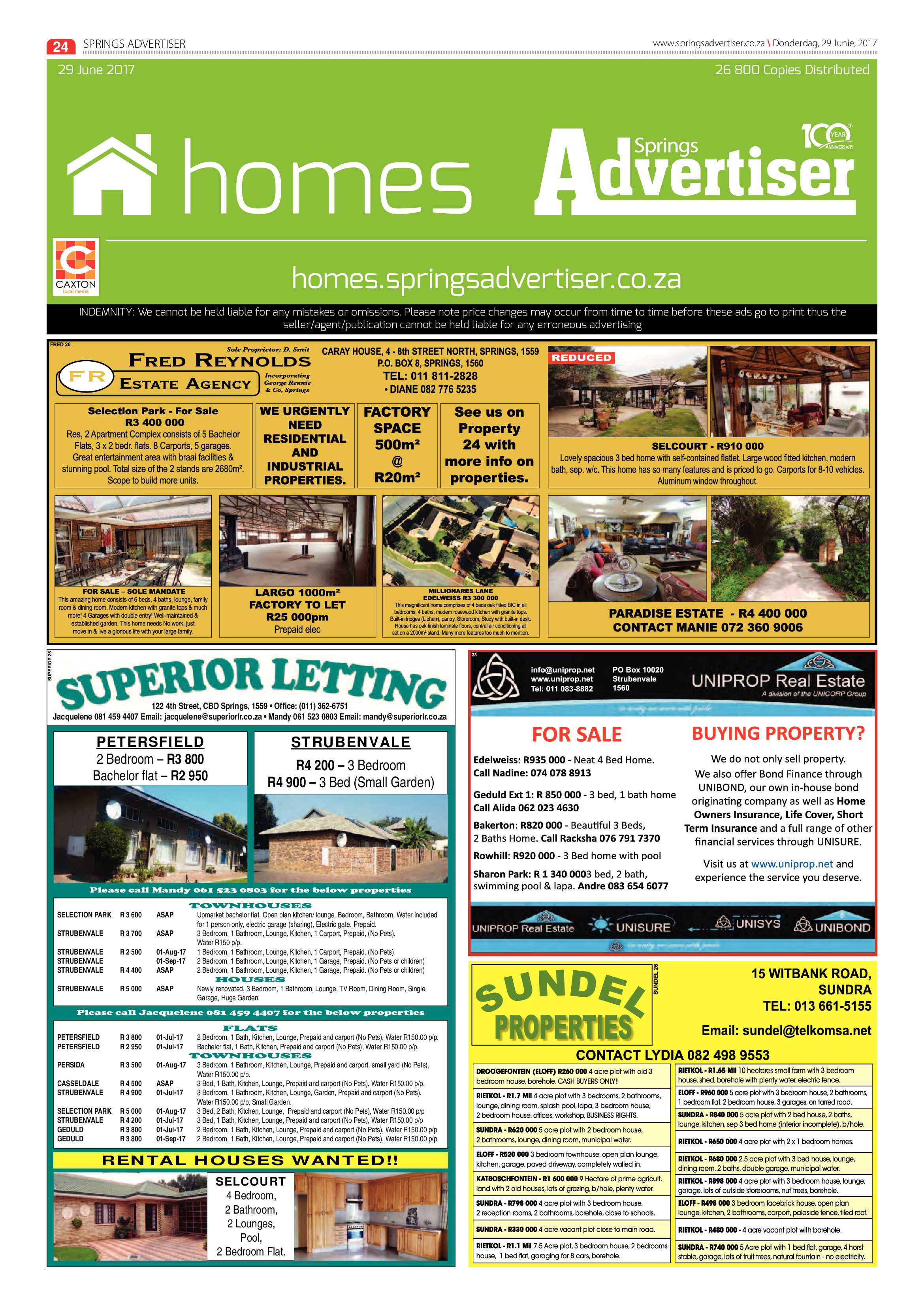 Springs Advertiser 29 June 2017 page 24