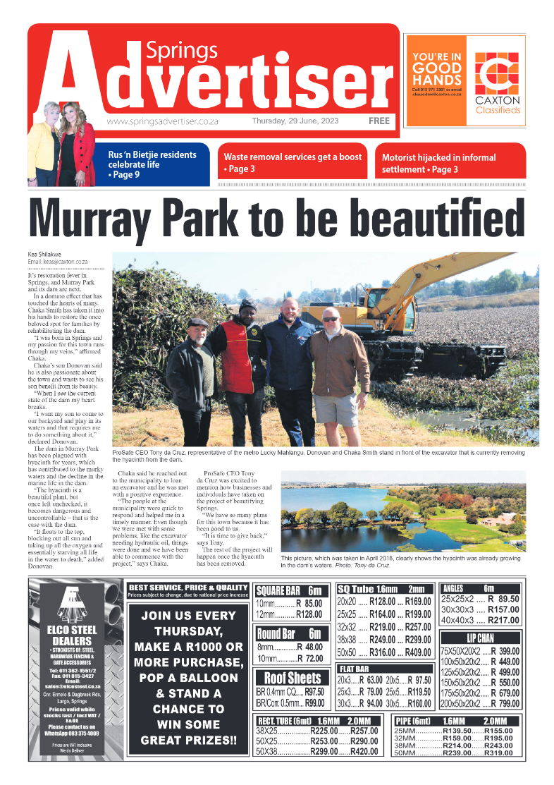 Springs Advertiser 29 June 2023 page 1
