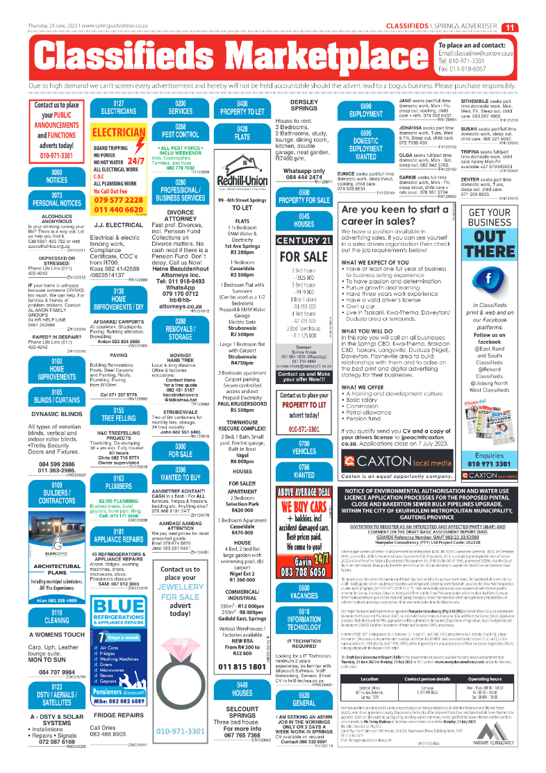 Springs Advertiser 29 June 2023 page 11