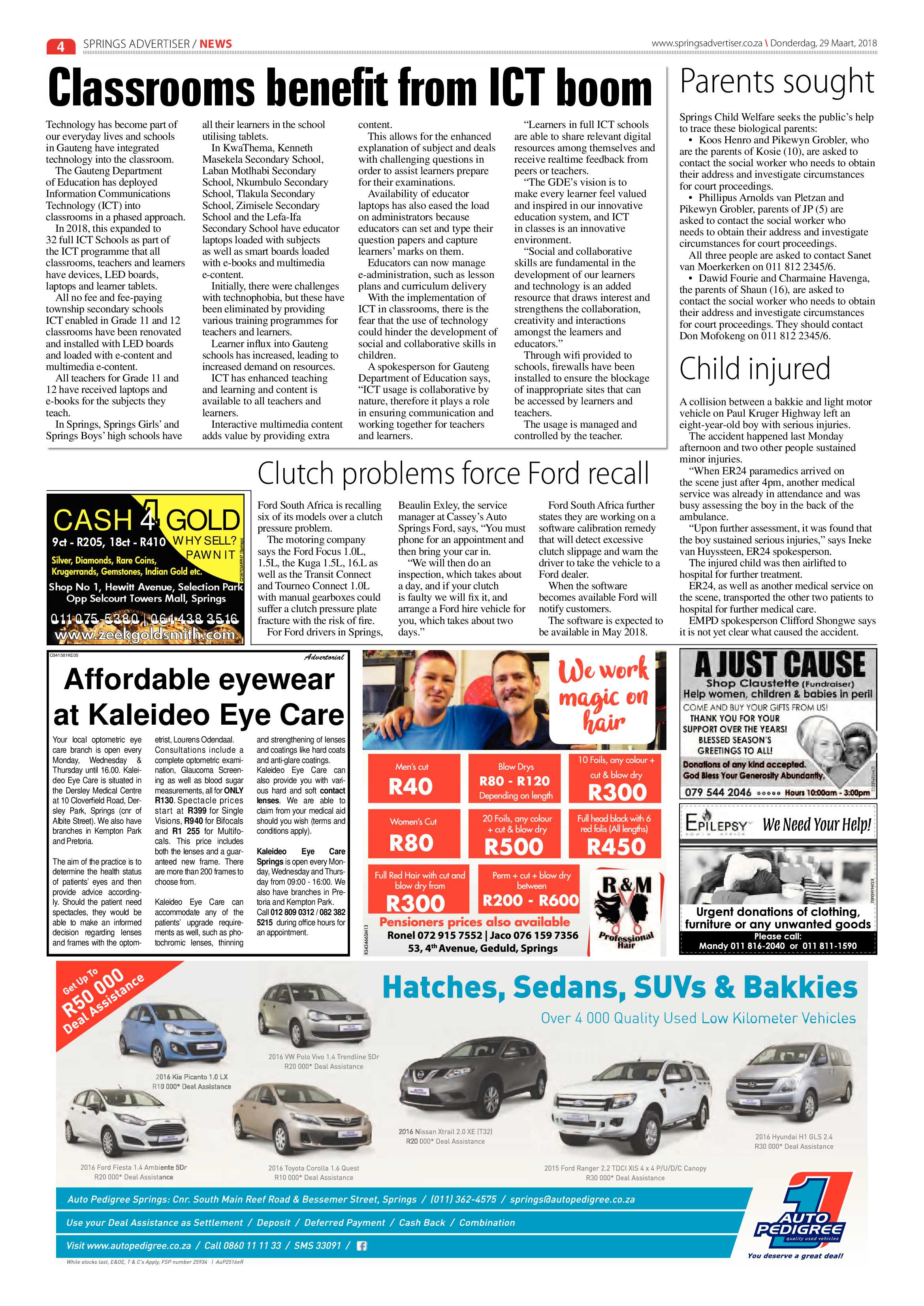 Springs Advertiser 29 March 2018 page 4