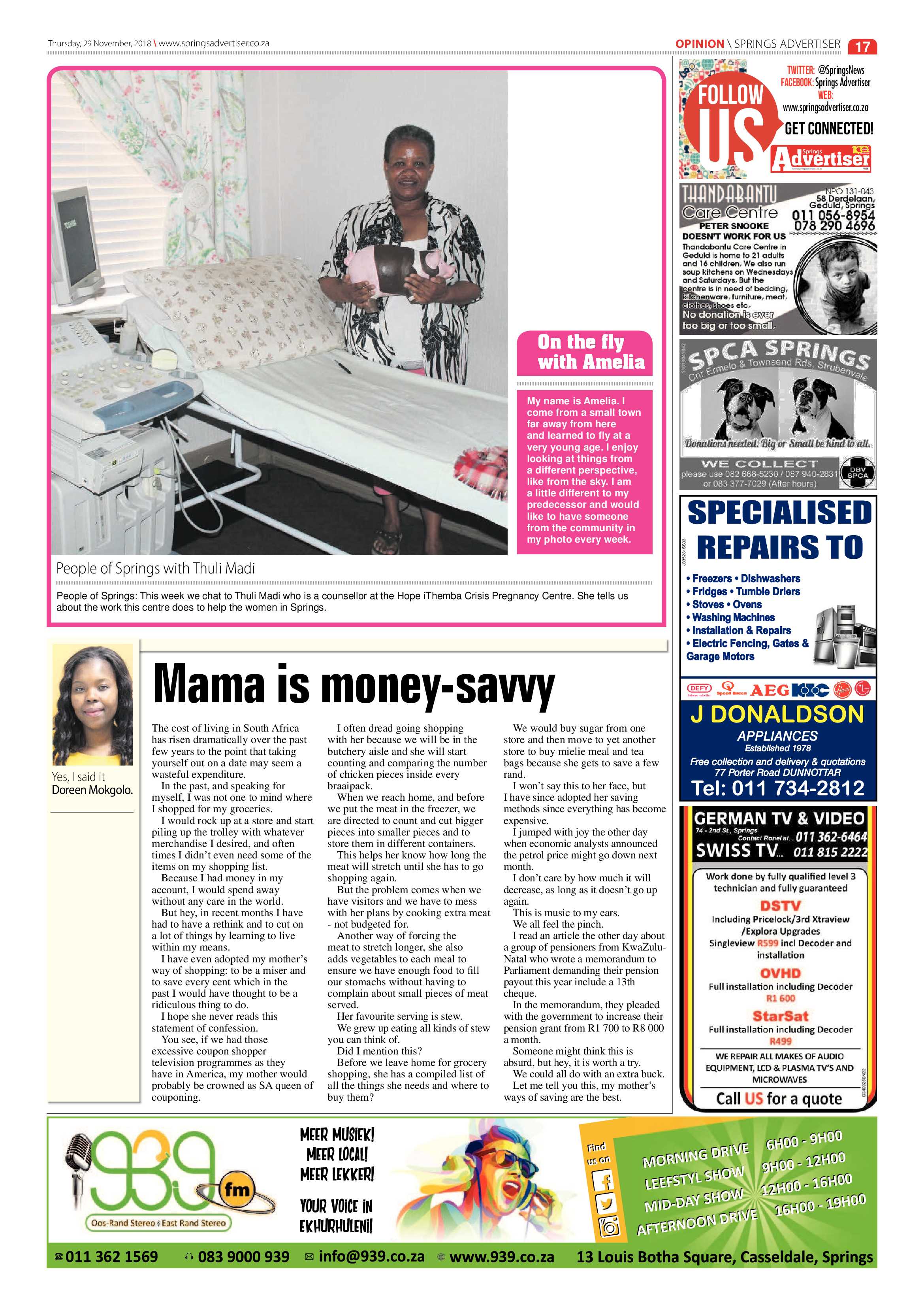 Springs Advertiser 29 November 2018 page 17