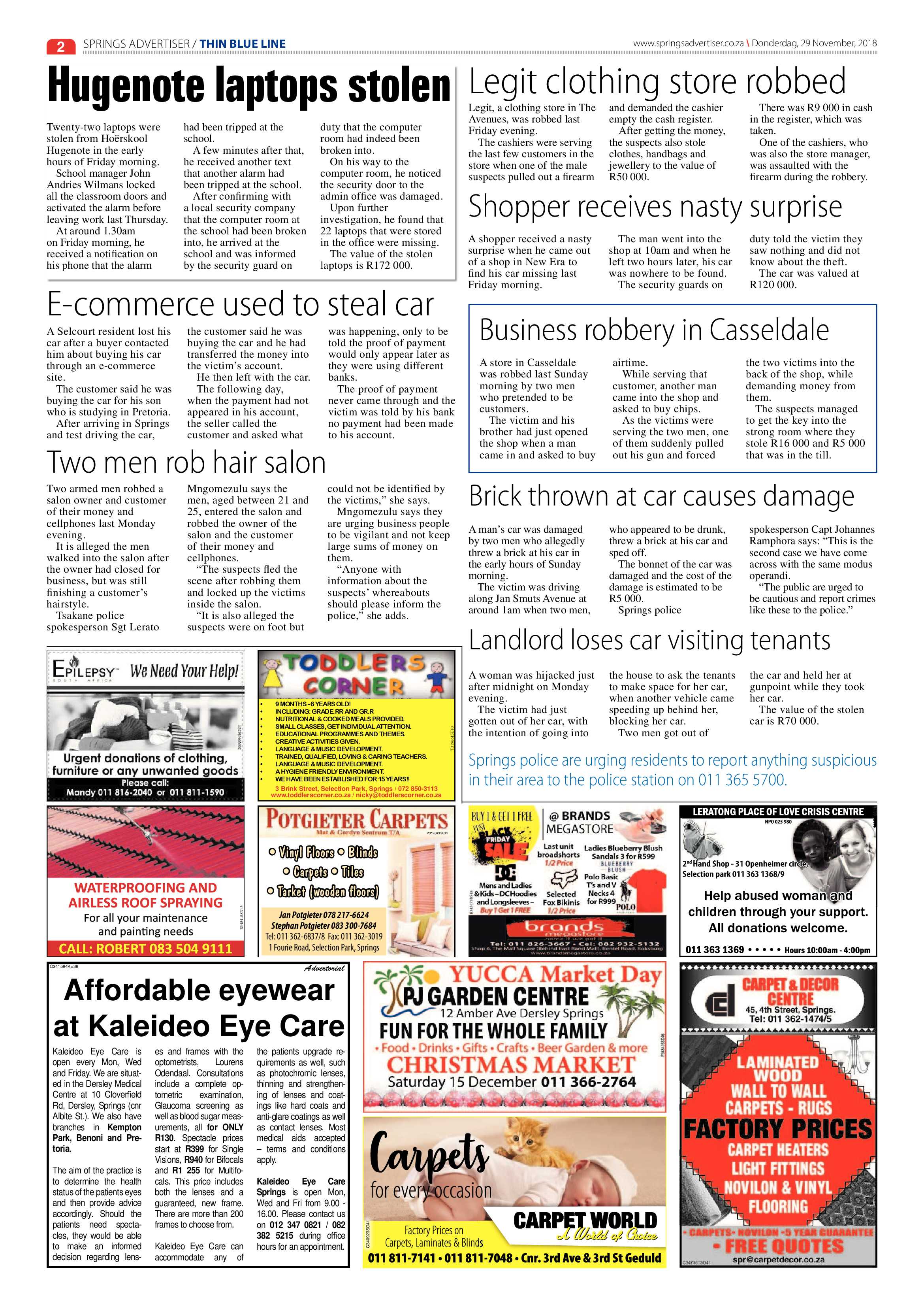 Springs Advertiser 29 November 2018 page 2