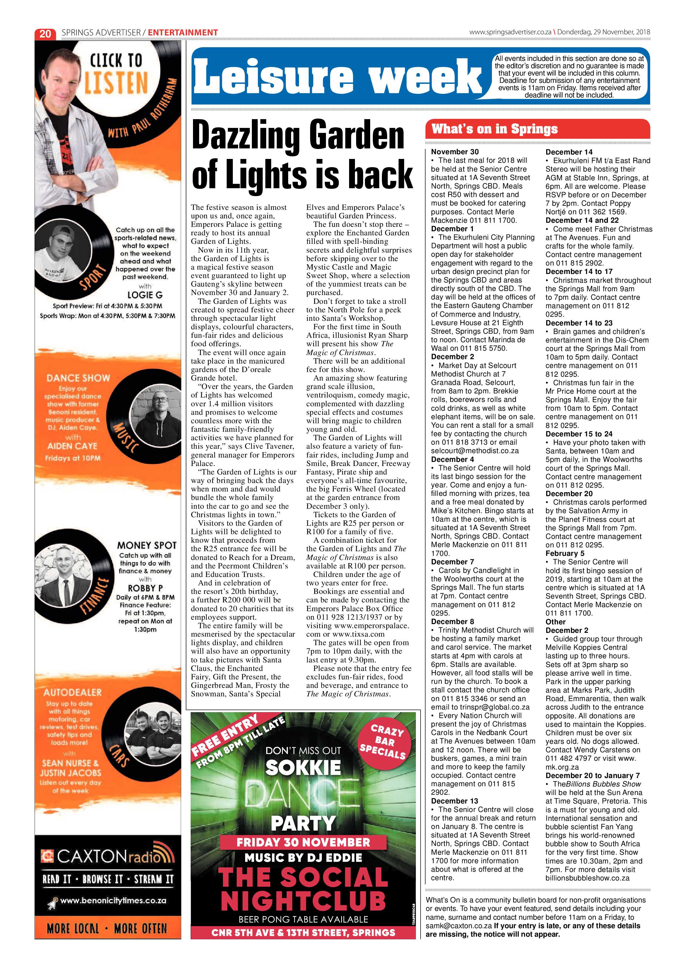 Springs Advertiser 29 November 2018 page 20