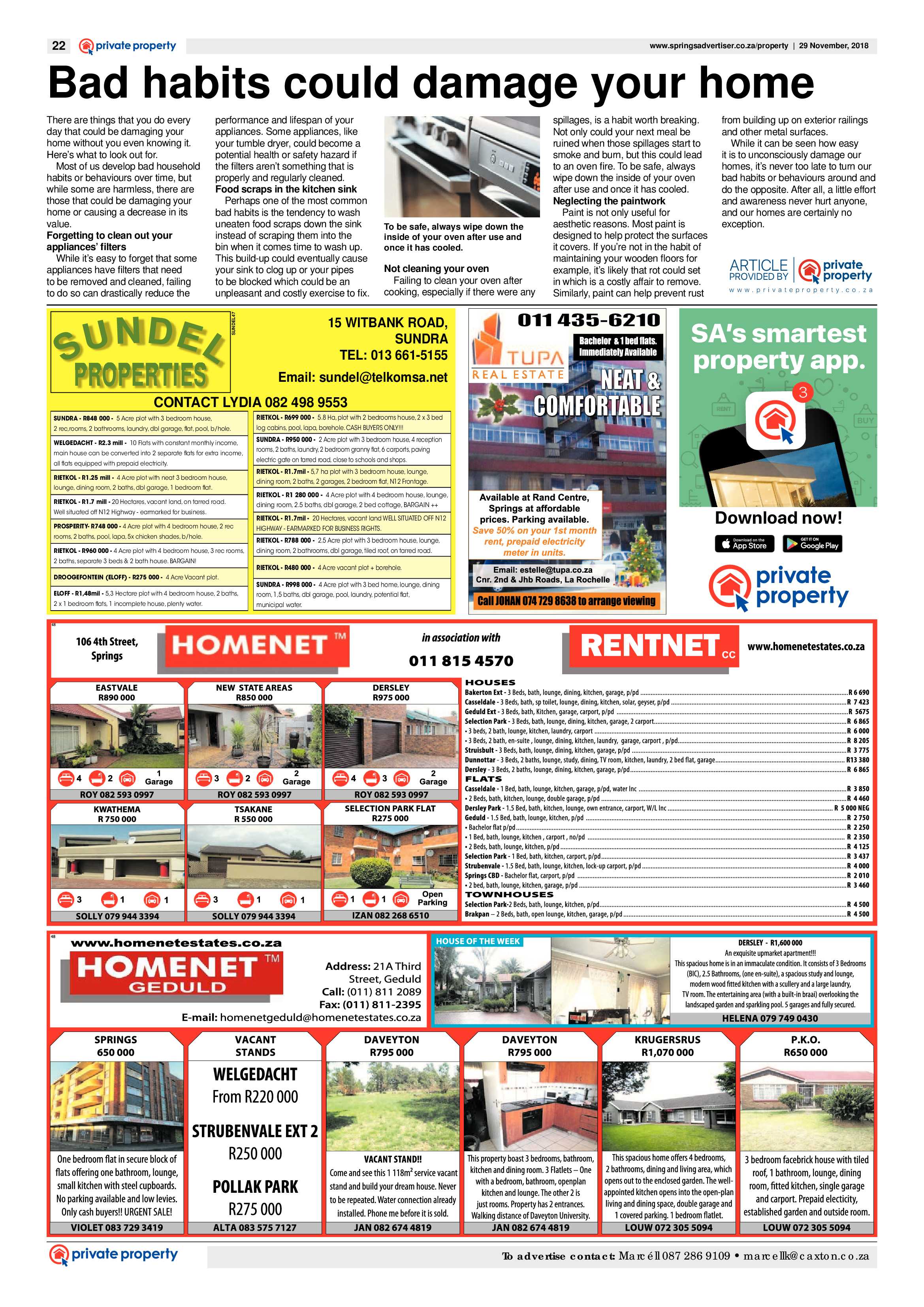 Springs Advertiser 29 November 2018 page 22