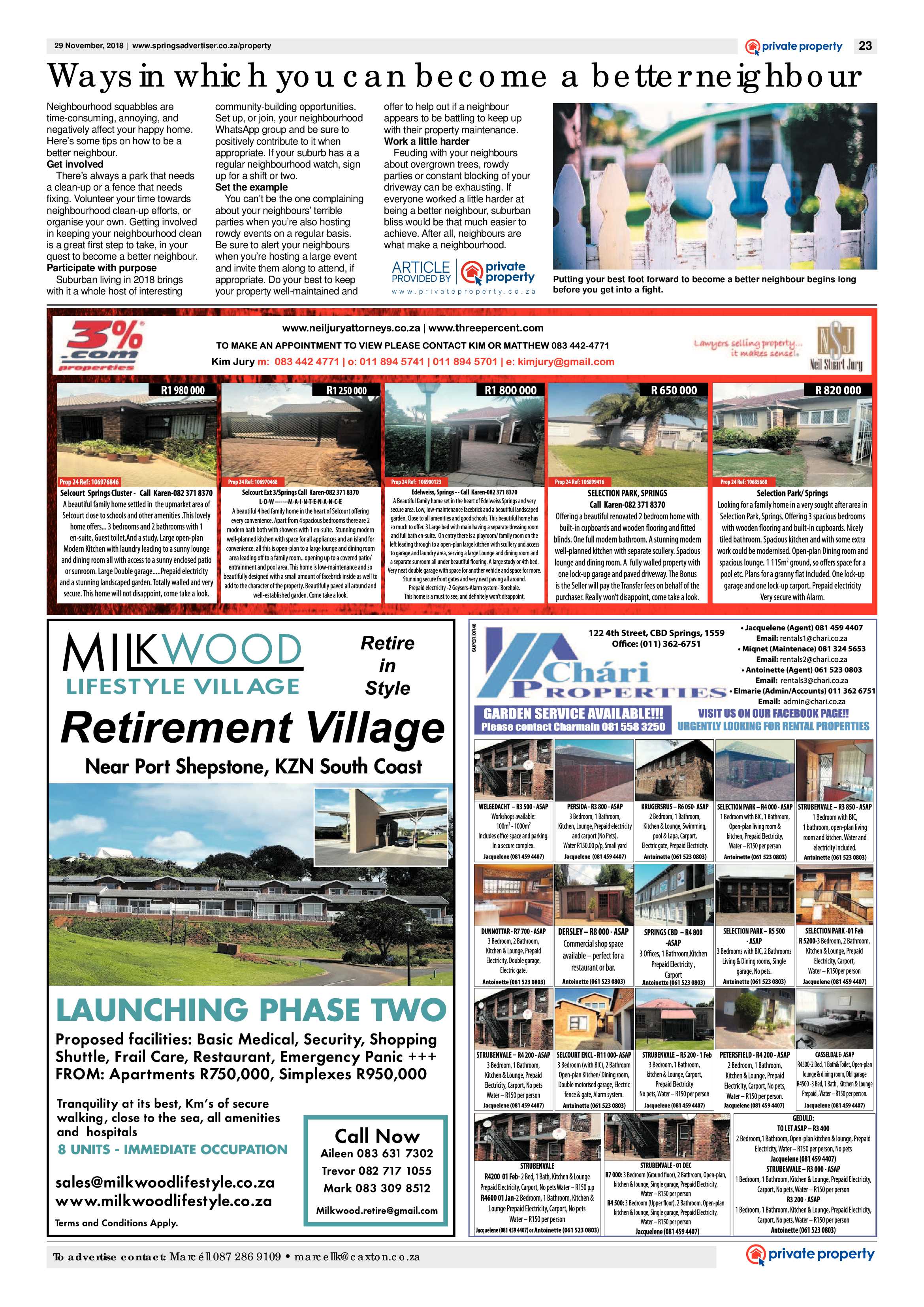 Springs Advertiser 29 November 2018 page 23