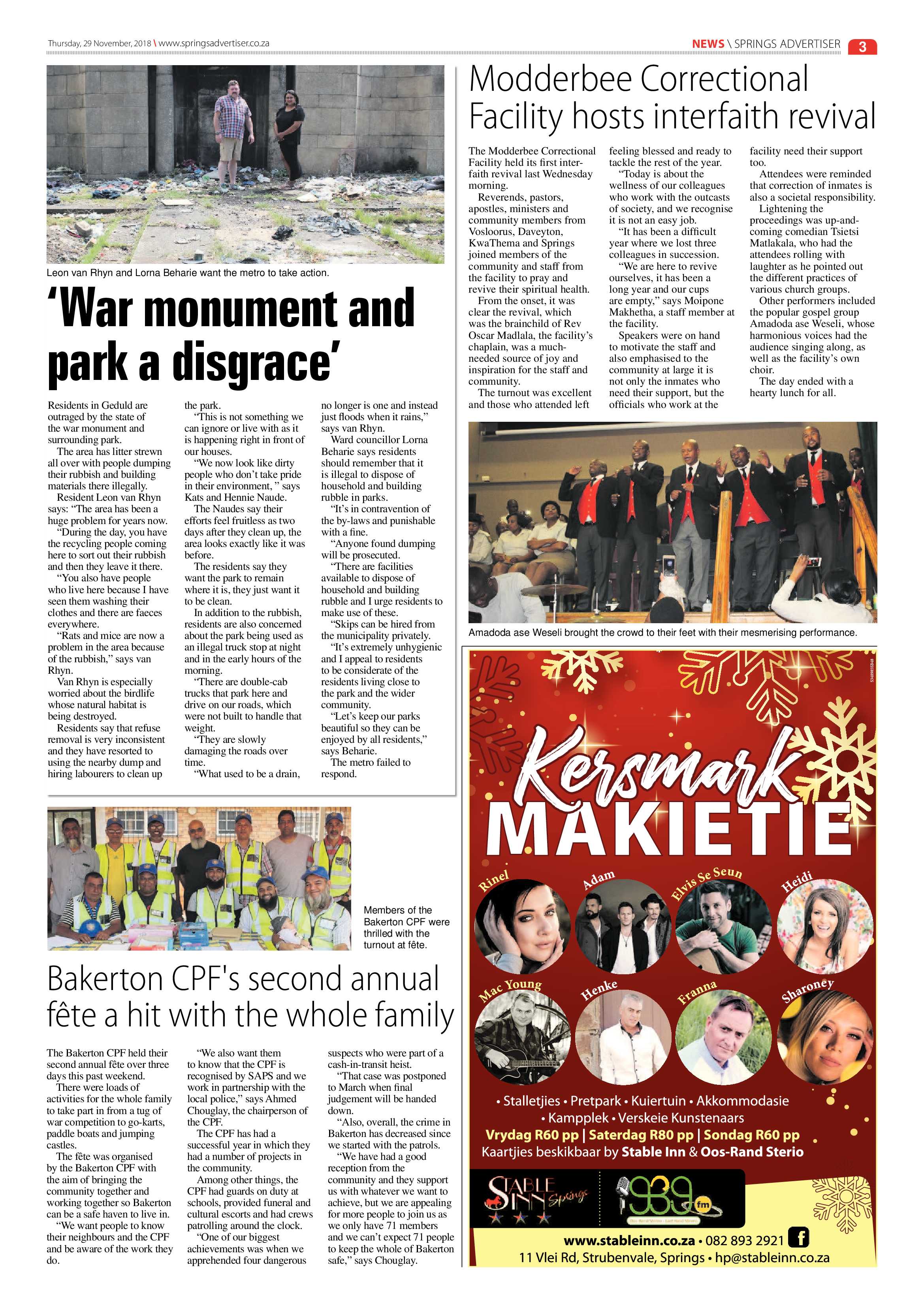 Springs Advertiser 29 November 2018 page 3