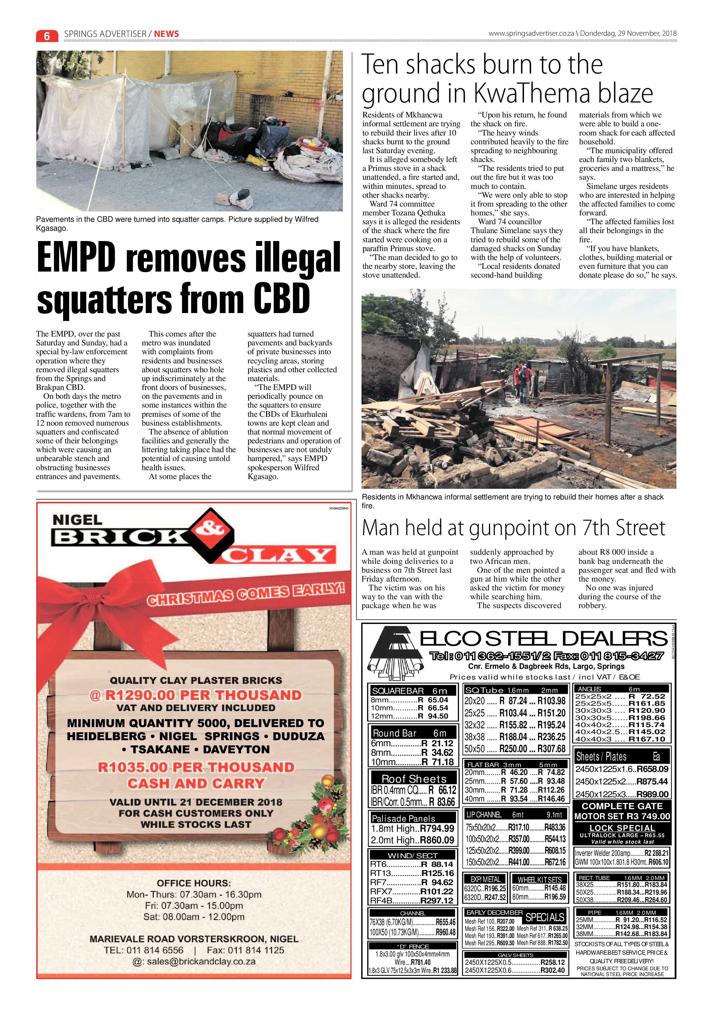 Springs Advertiser 29 November 2018 page 6