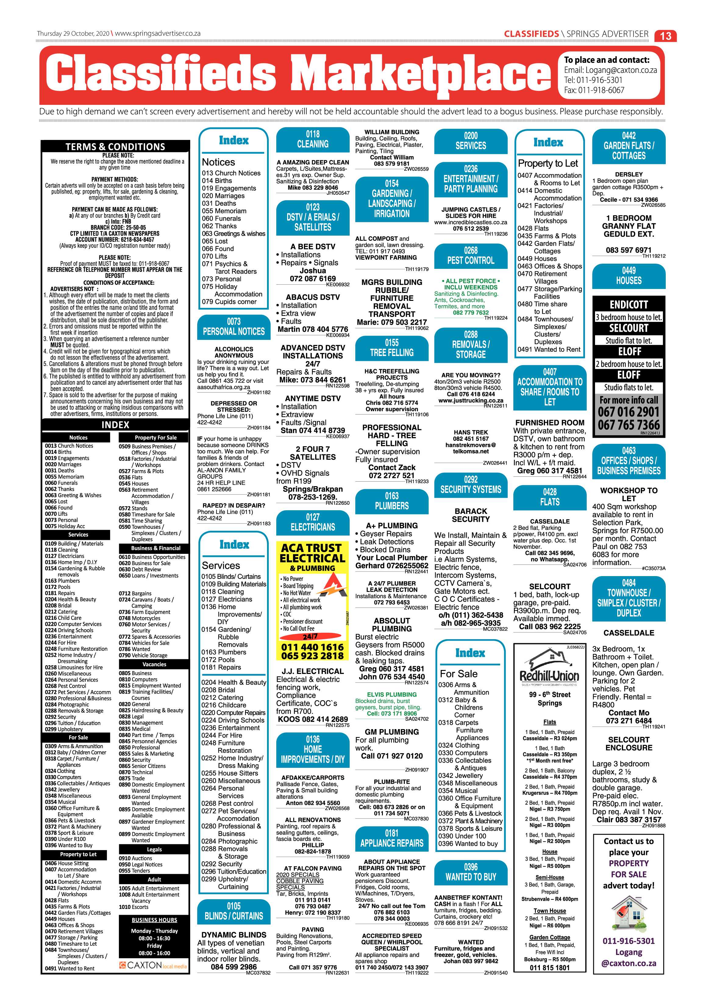 Springs Advertiser 29 October 2020 page 13