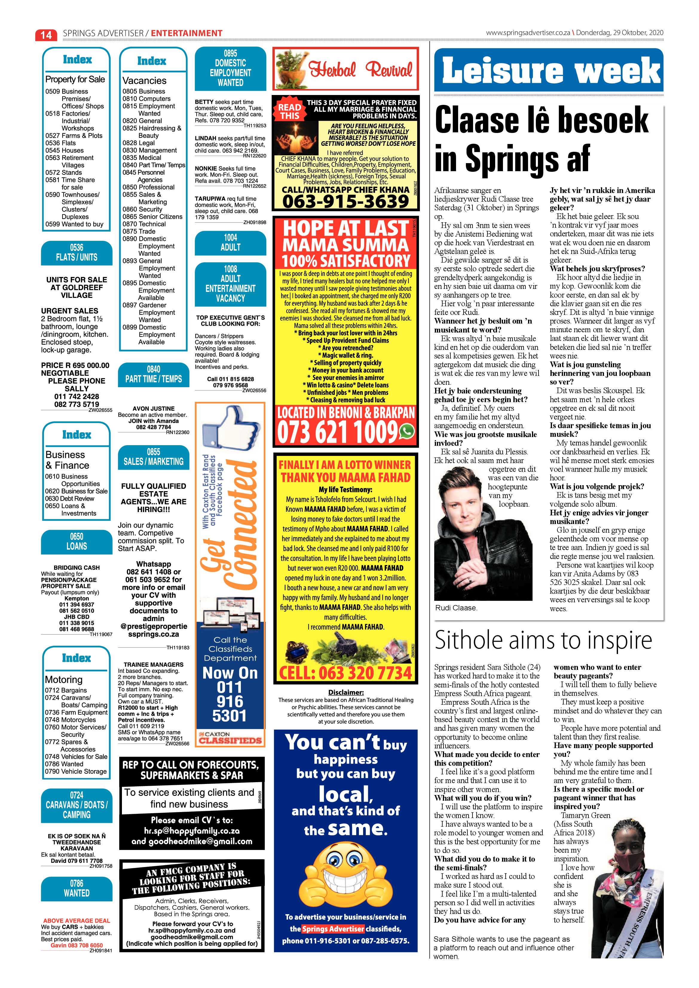 Springs Advertiser 29 October 2020 page 14